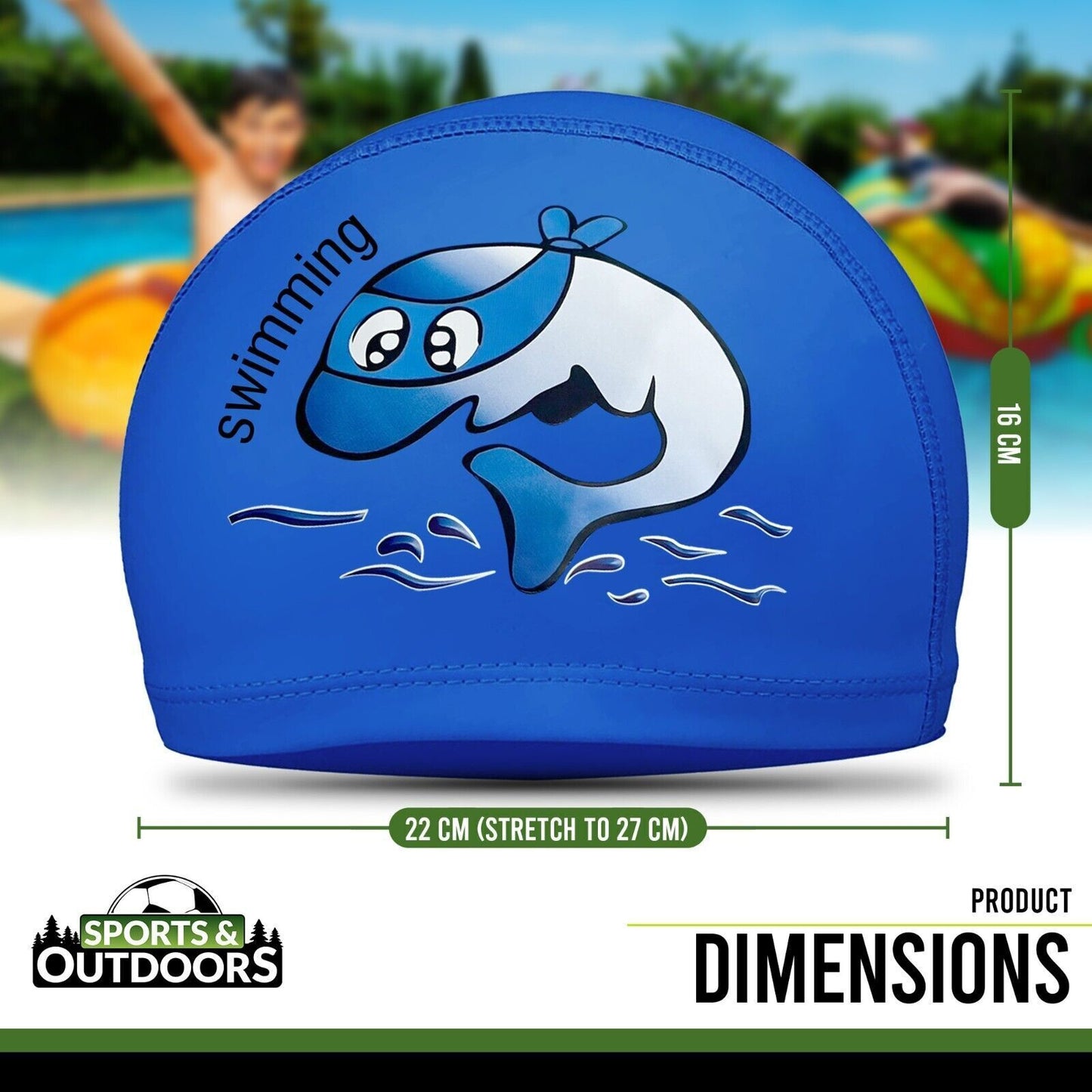 Kids Swimming Cap | Waterproof Fabric Swim Hat for Boys & Girls