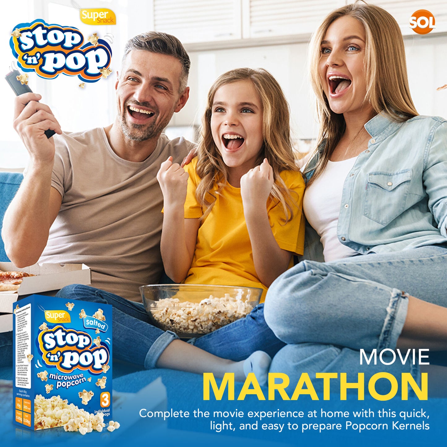 Microwave Popcorn Salted 85g | Movie Snack Bags | 12 Pack