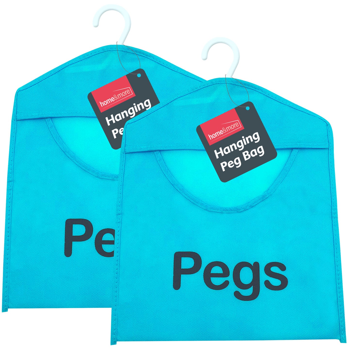 Fabric Clothes Peg Bag with Hanger | Laundry Storage | 2 Pack