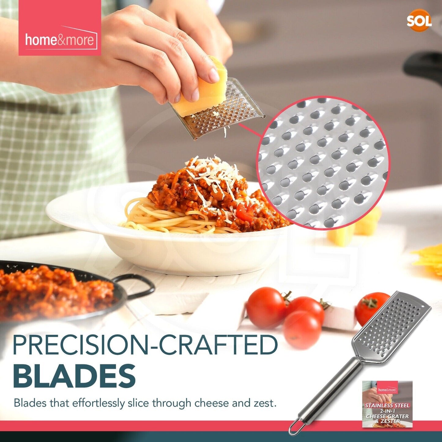 Hand Held Cheese Grater Stainless Steel Zester Slicer
