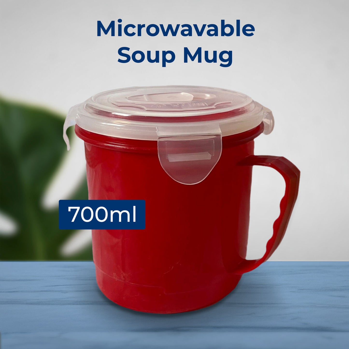 Microwave Soup Mug 700ml Airtight Clip Lock | 4 Pack