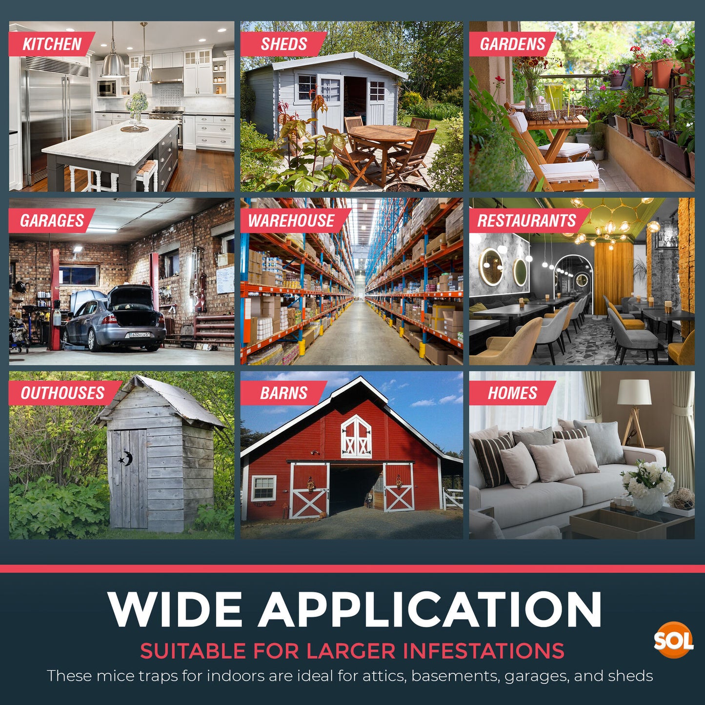 Wooden Mouse Traps | Reusable Rodent Pest Control | 8 Pack