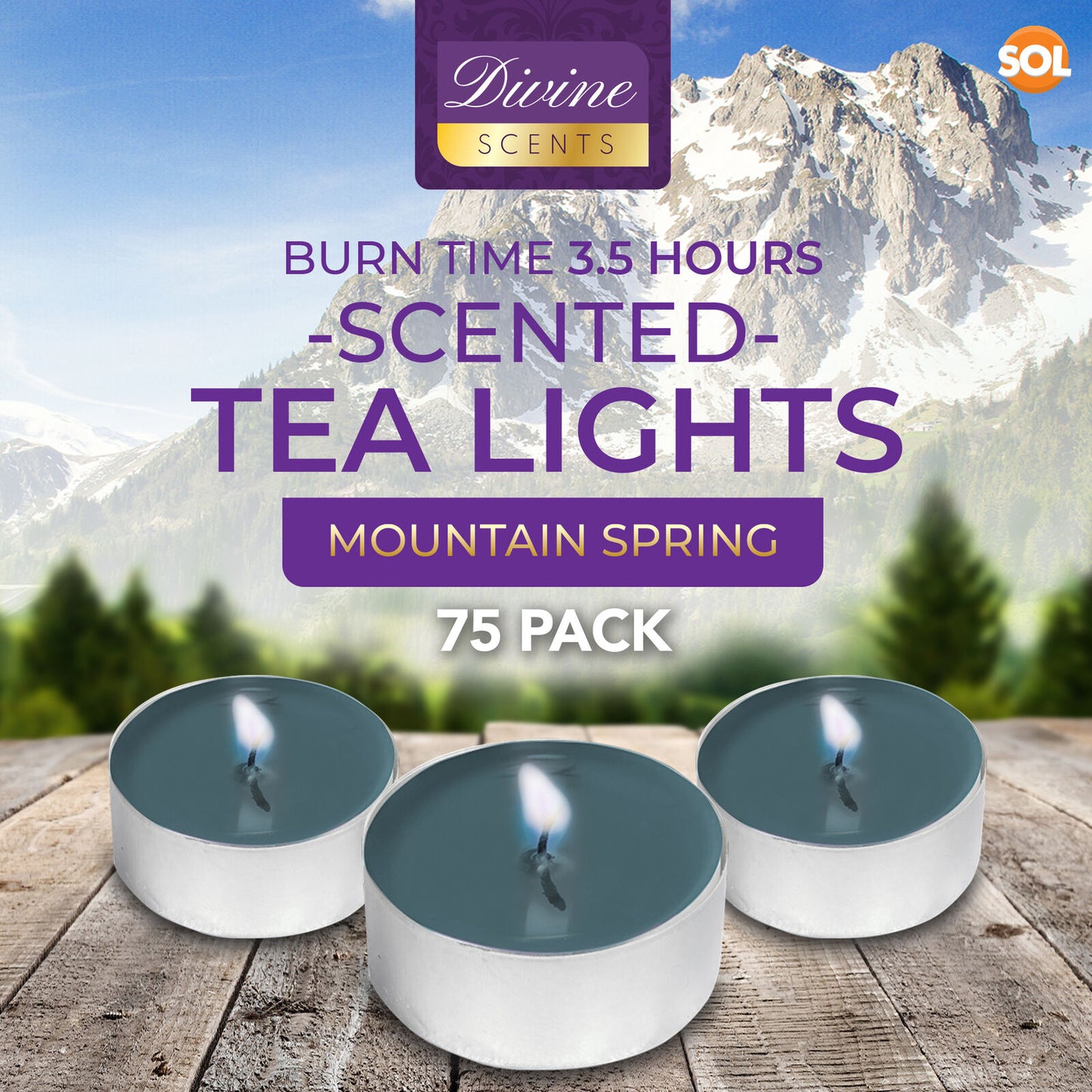 Scented Tea Light Candles | 4 Hour Burn Fragrance | 75 Pack