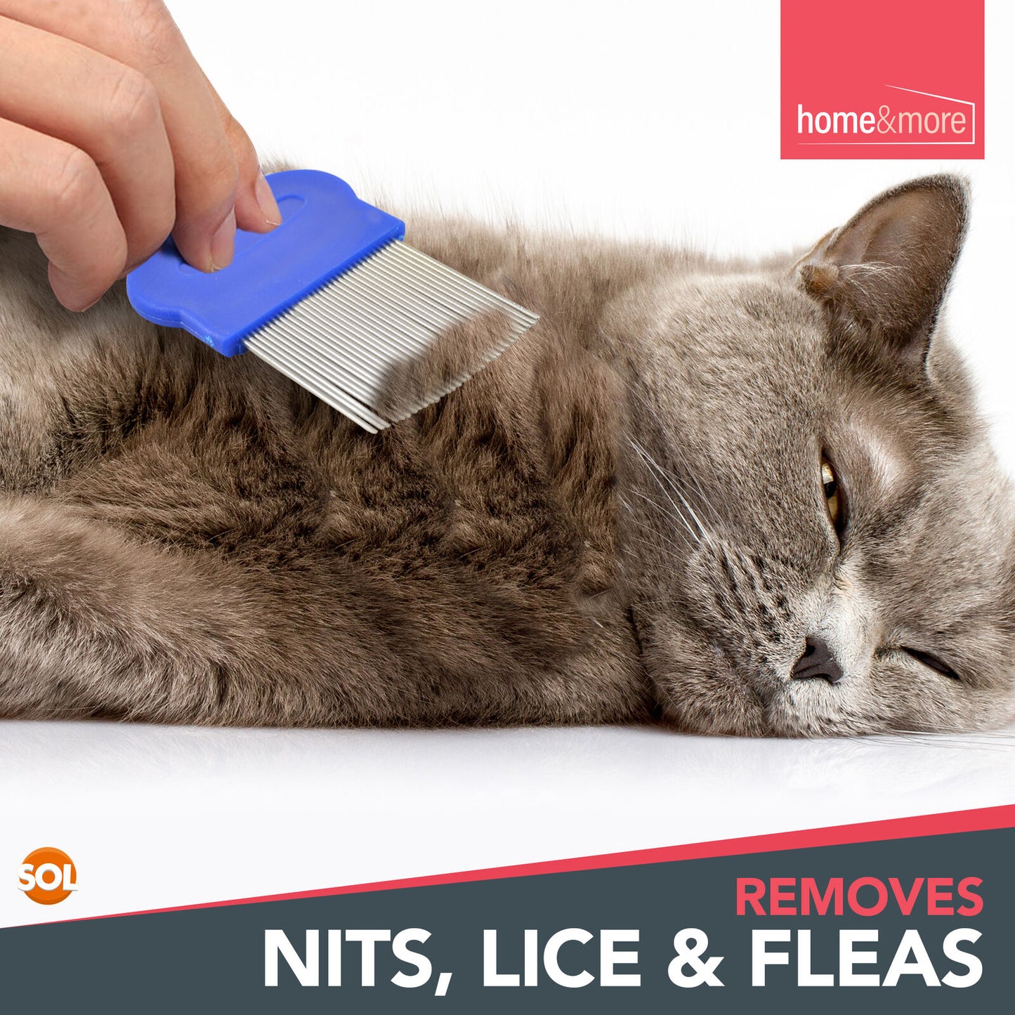 Head Lice & Flea Removal Comb | Fine Tooth Metal Tool | 2 Pack