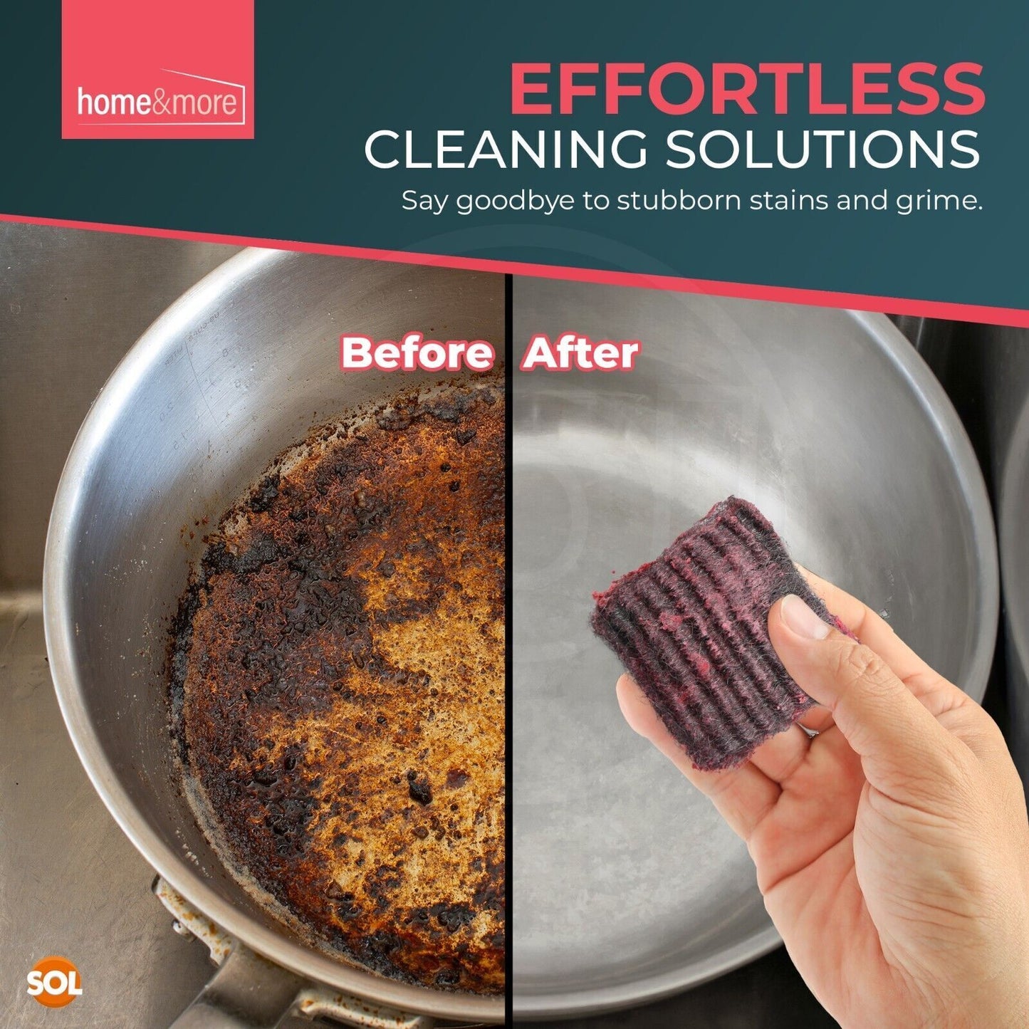 Soap Filled Pads Sponge Scourer Steel Wool | Kitchen Cleaning | 15 Pack