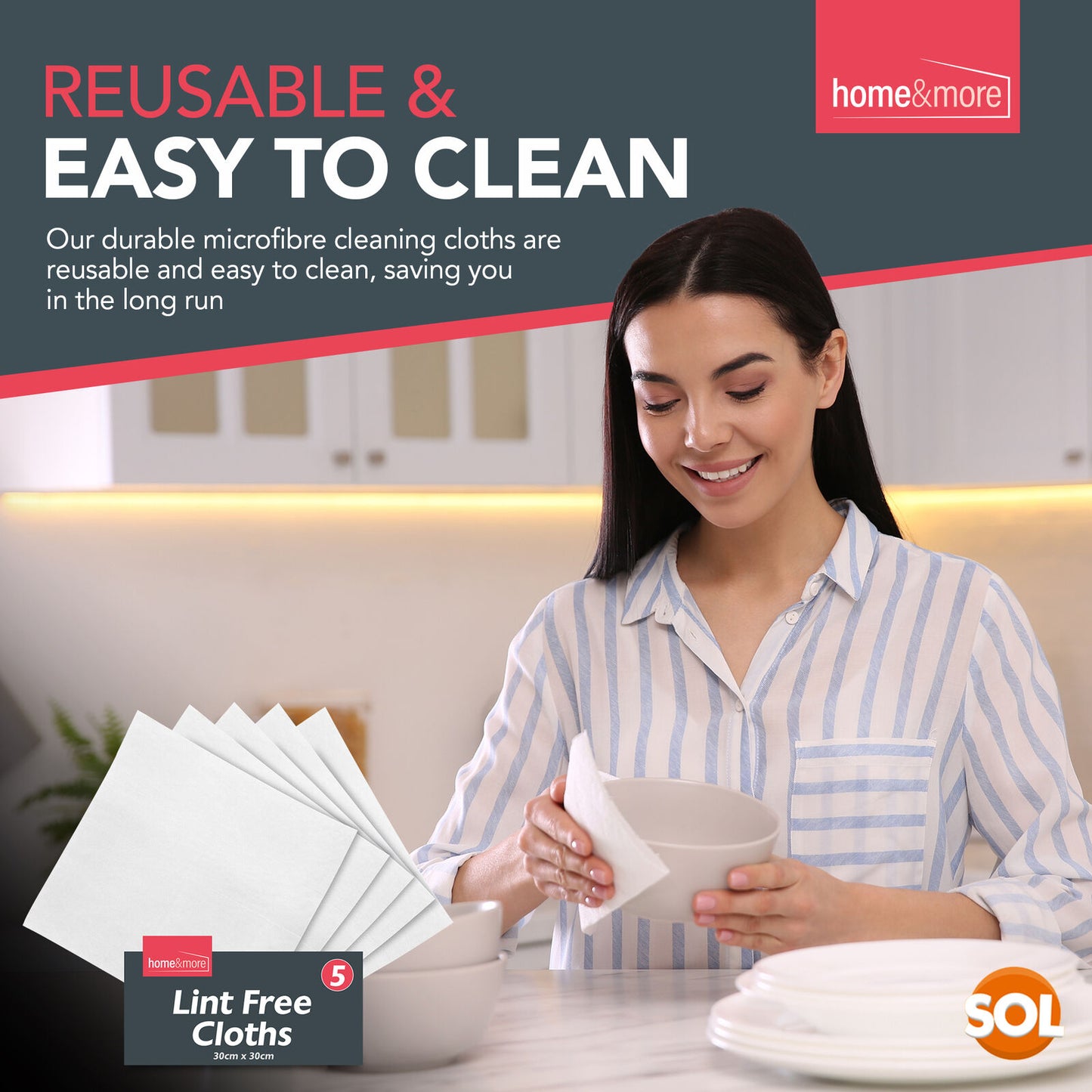5-10 Lint Free Cloths 30x30cm | White Cleaning Polishing Oil Dye Wax Car Polish