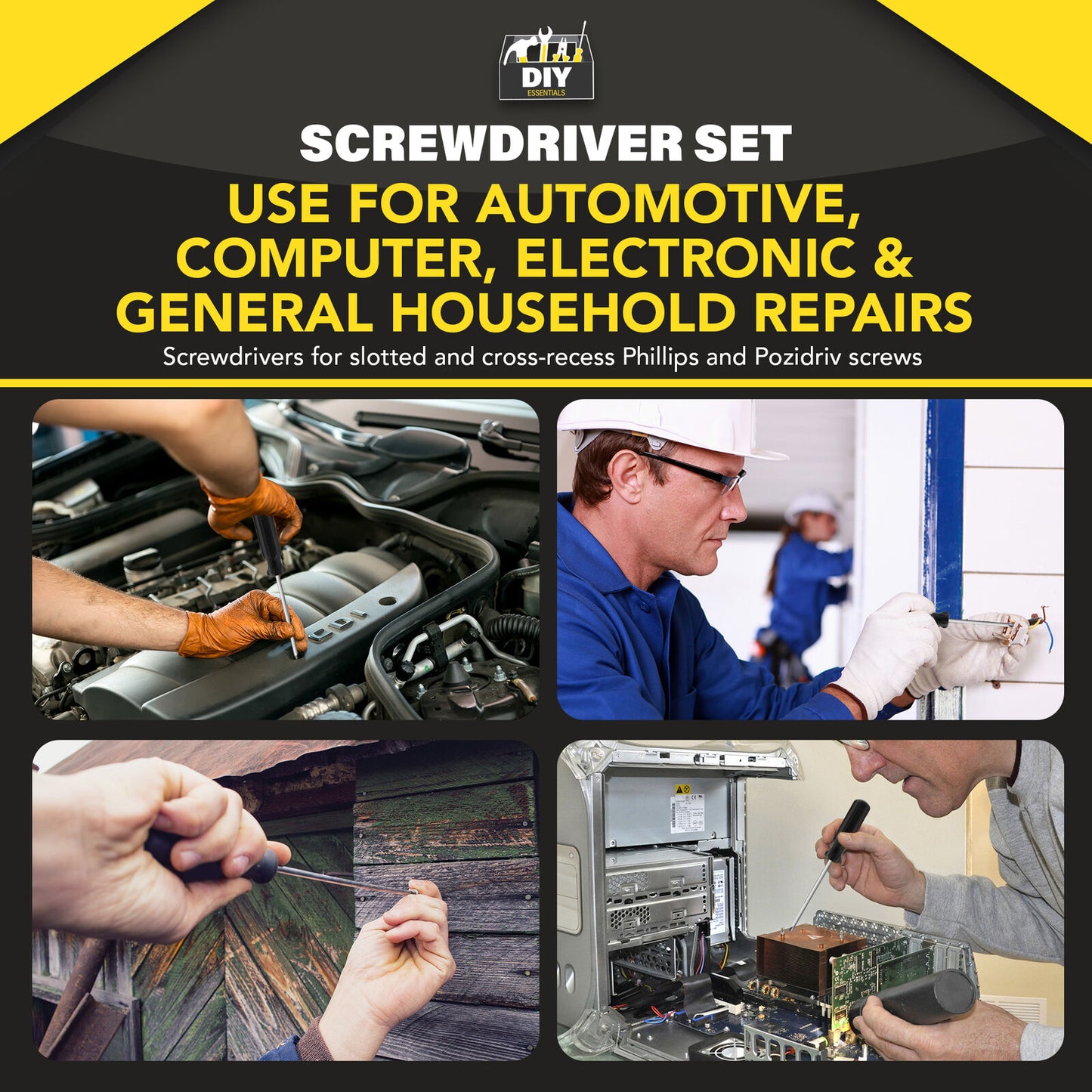 Screwdriver Set | Phillips & Flathead Precision | 6 Pack