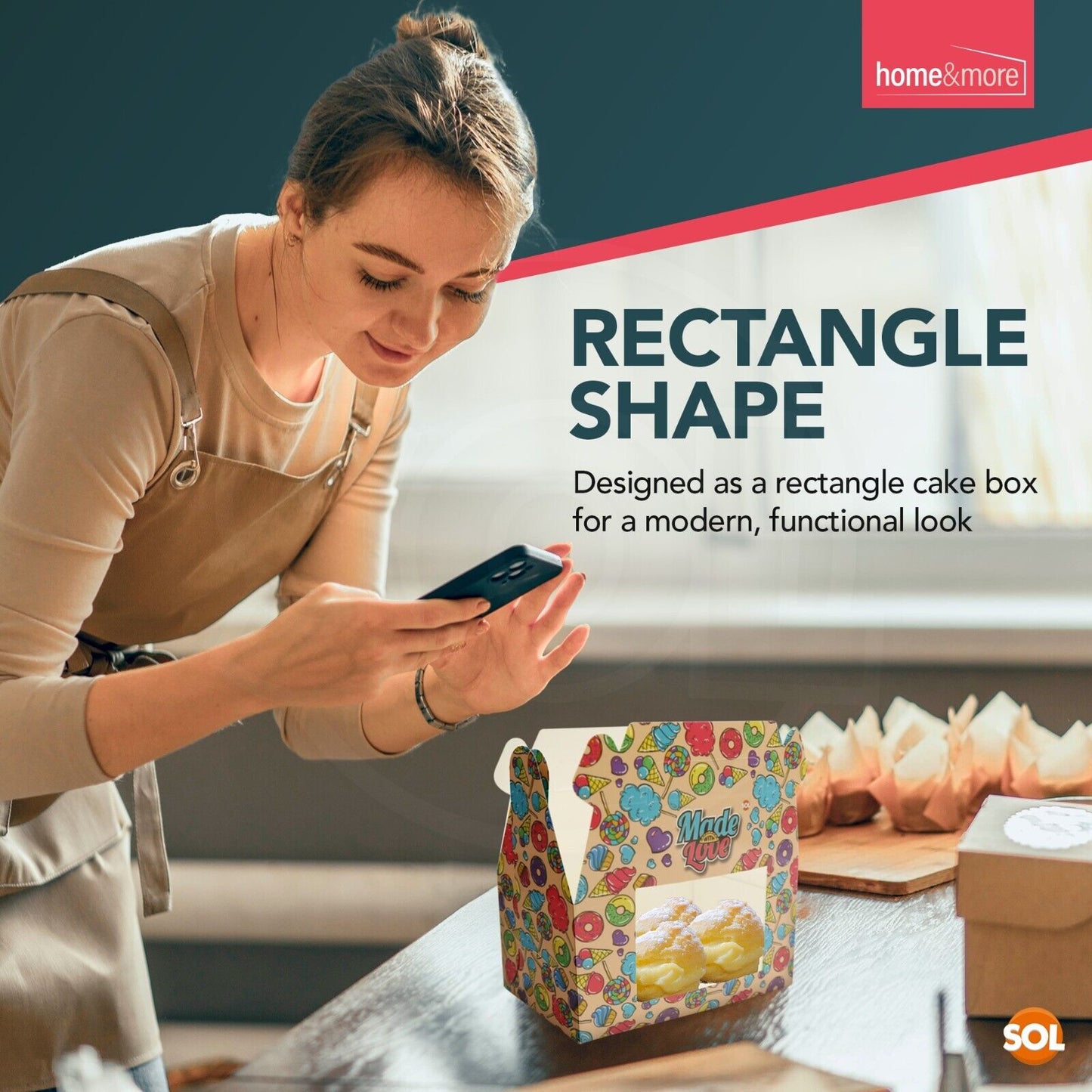 Large Cake Boxes with Window & Handle | Paper Box Slices | 2 Pack