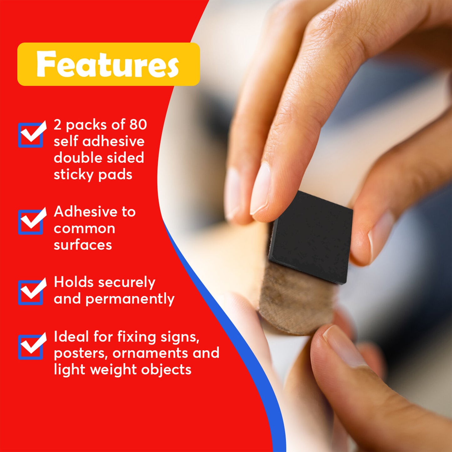 80-320 Exterior Sticky Pads | Strong Double Sided Self Adhesive Outdoor Mounting