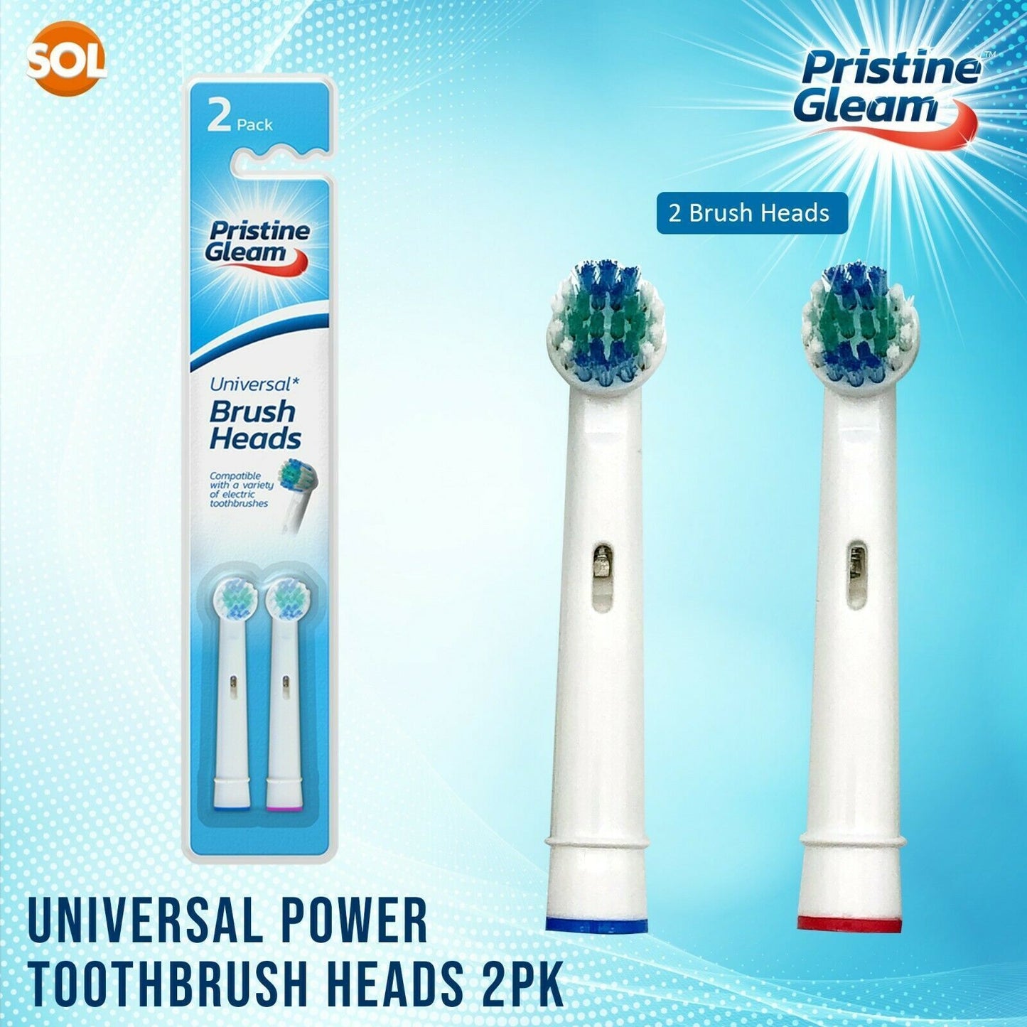 Replacement Electric Toothbrush Heads Compatible with Oral B Braun | 2 Pack