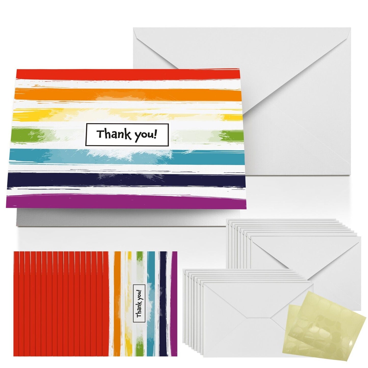 Thank You Cards Multi Pack A6 Notes with Envelopes | 18 Pack