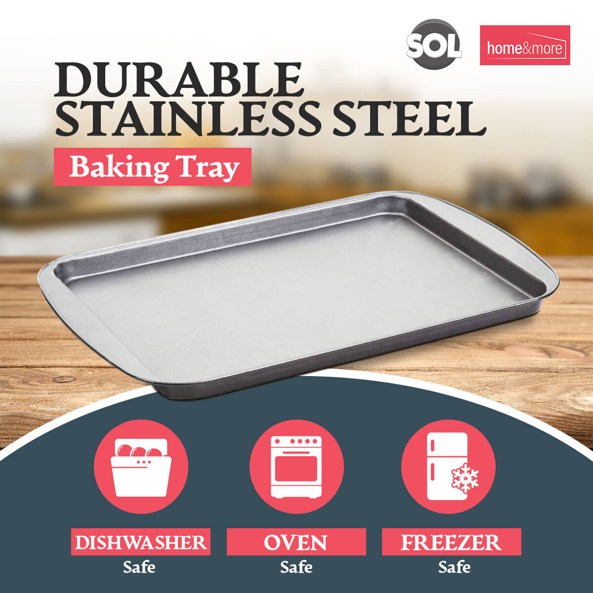 Oven Tray Set 38 x 25cm | Roasting Pan Baking Steel Sheet | 2 Pack
