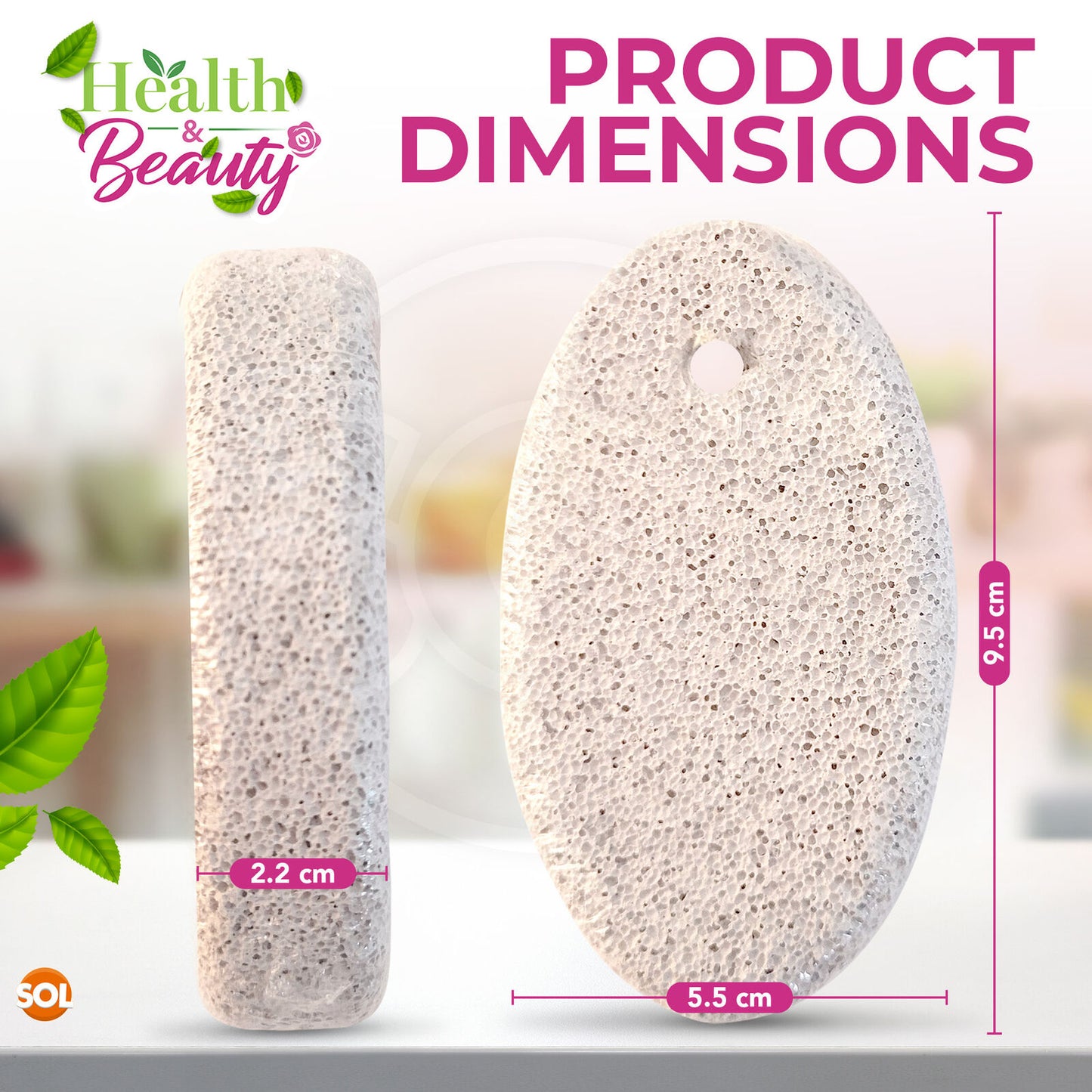 Natural Pumice Stone | Foot Callus Remover Exfoliate Skin | 2 Pack