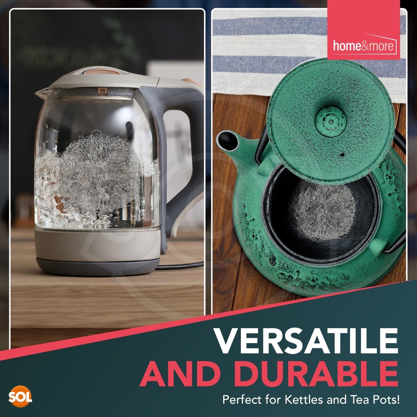 Kettle Descaler Balls Stainless Steel Mesh Limescale Remover | 4 Pack