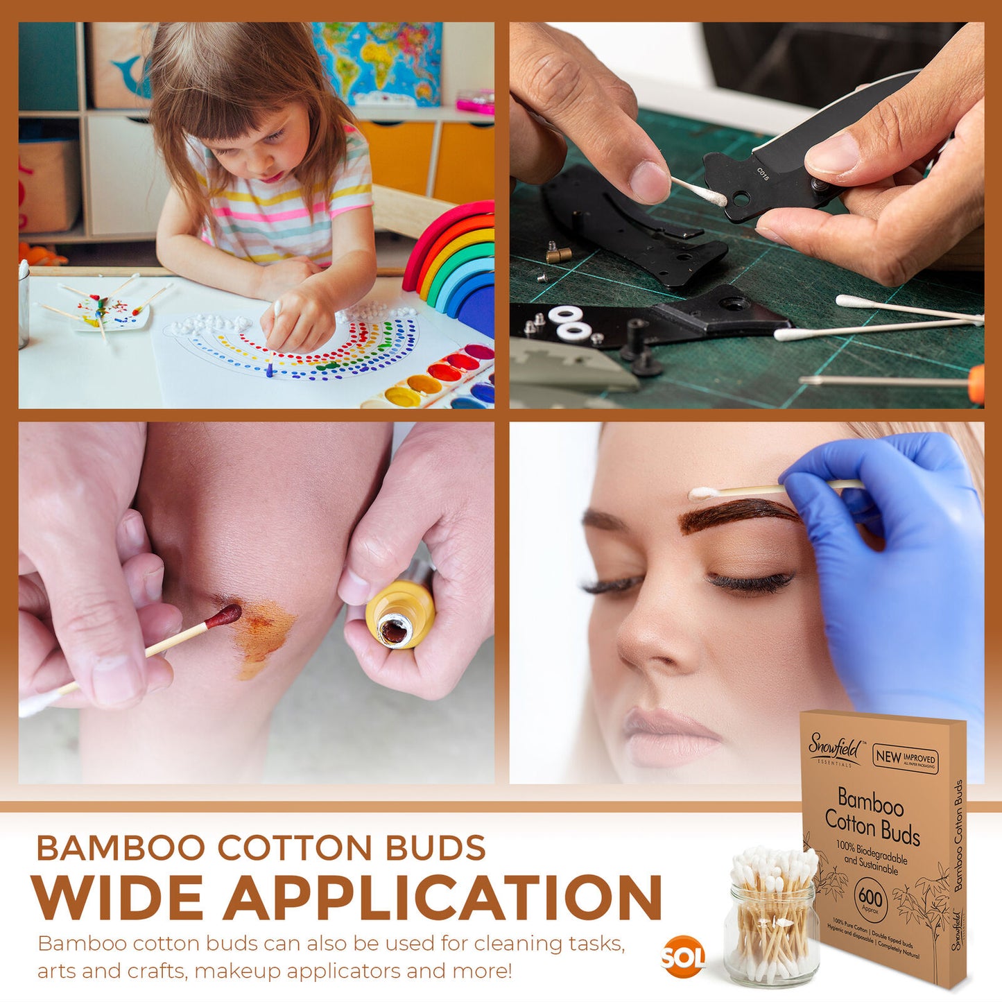 Bamboo Cotton Buds | Wooden Biodegradable Ear Swabs | 600 Pack
