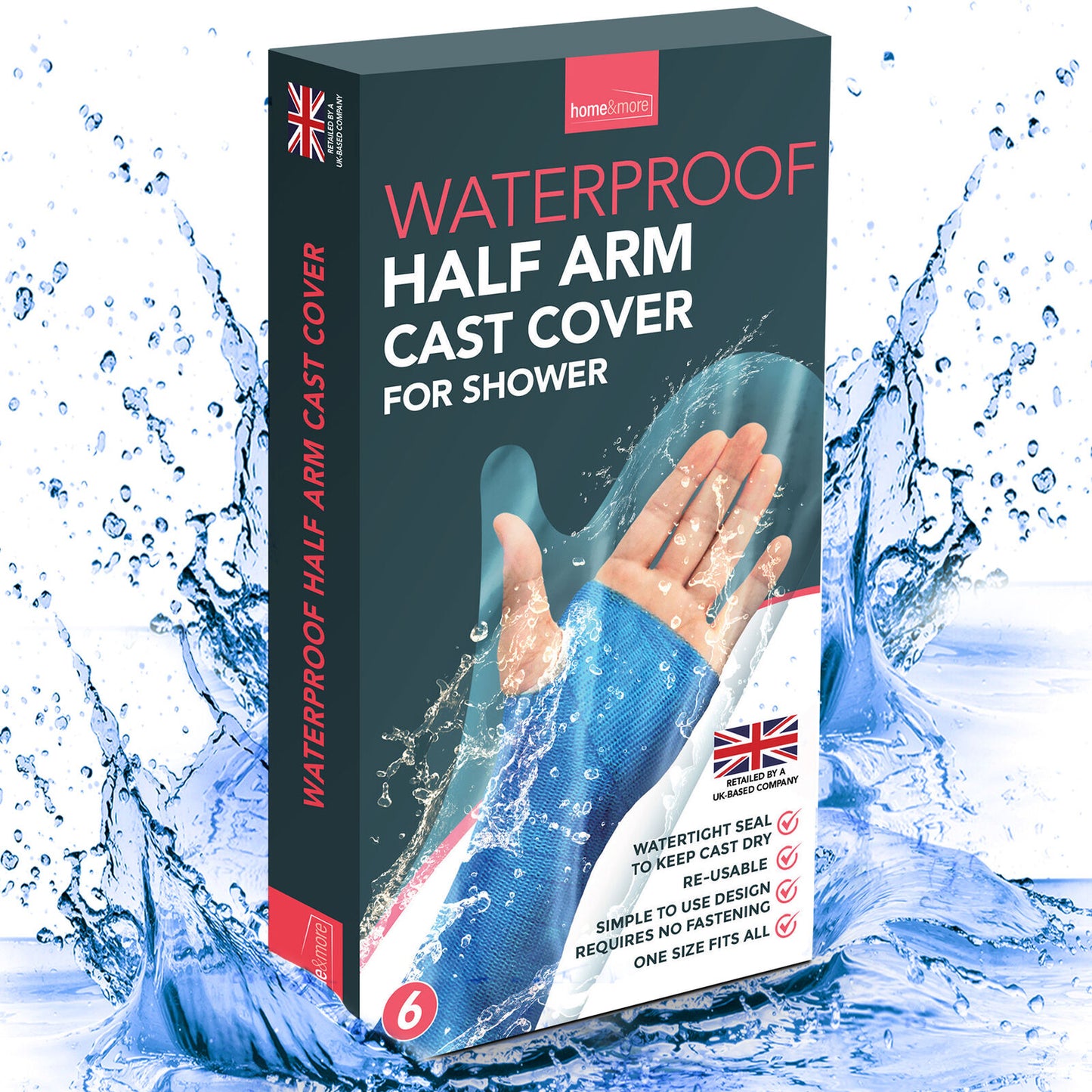 Waterproof Half Arm Cast Cover | Reusable Plaster Protector | 6 Pack