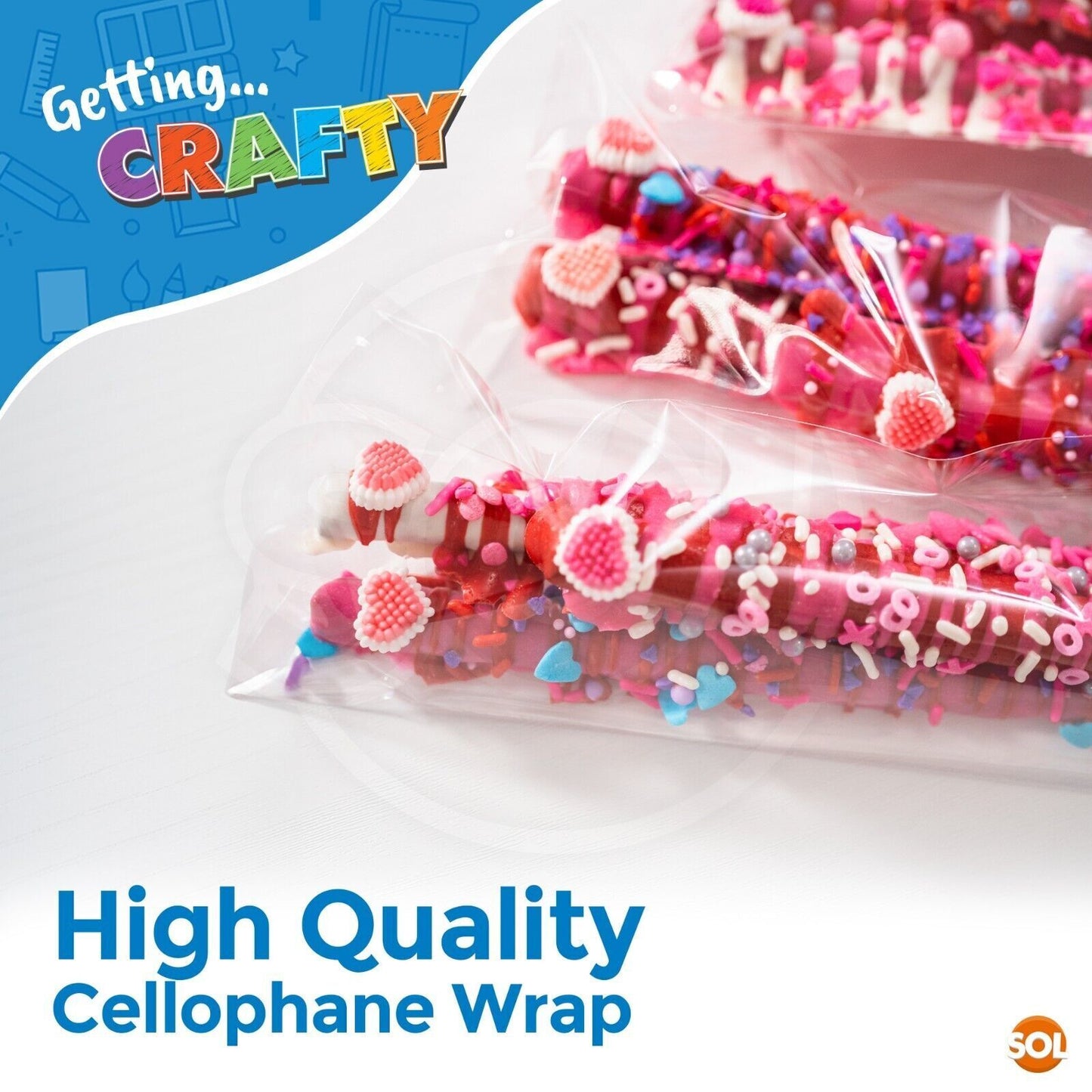 Clear Cellophane Sheets 70cm x 50cm | Gift Wrap See Through | 6 Pack