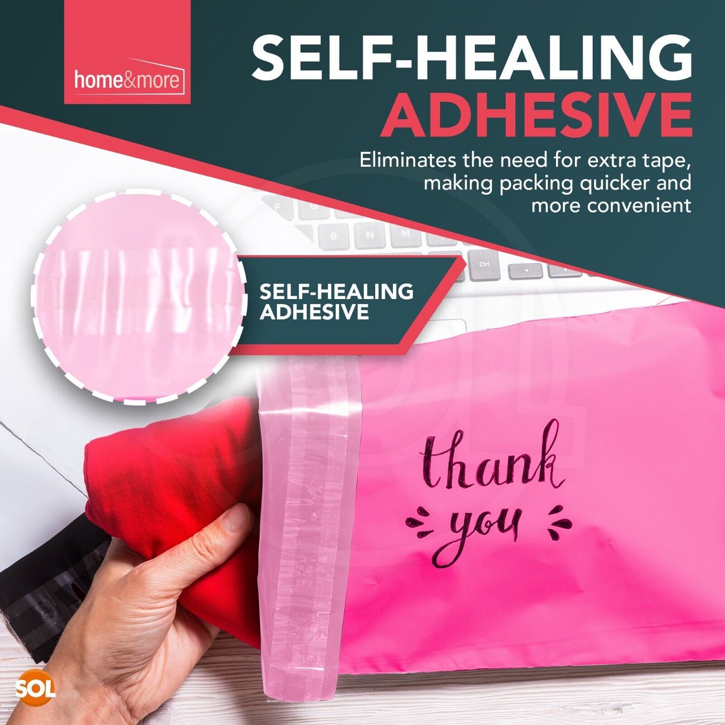 Pink Mailing Bags Mixed Sizes Strong Plastic Postal | 50 Pack
