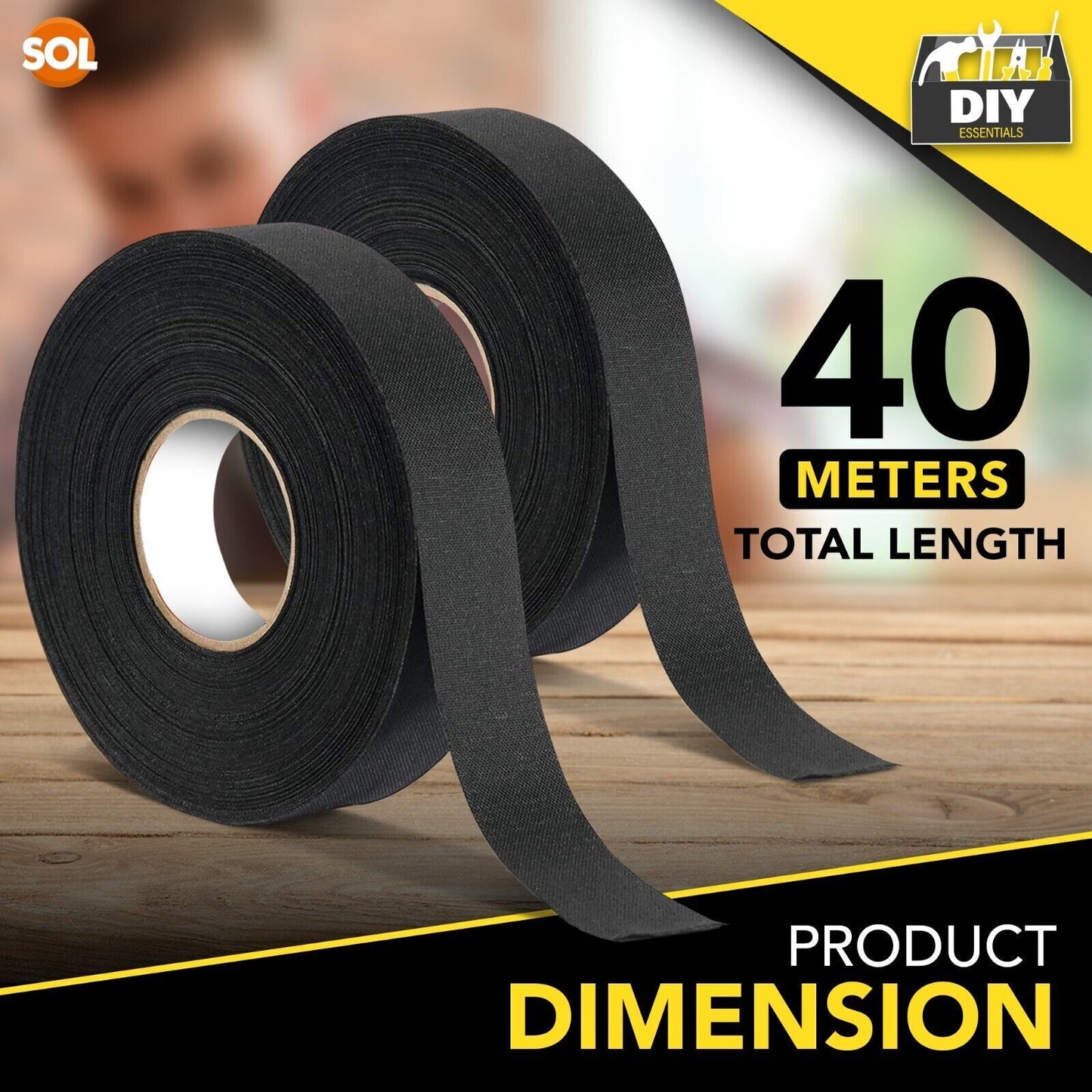 Wiring Harness Tape 19mm Adhesive Fabric Loom Cloth | 2 Pack