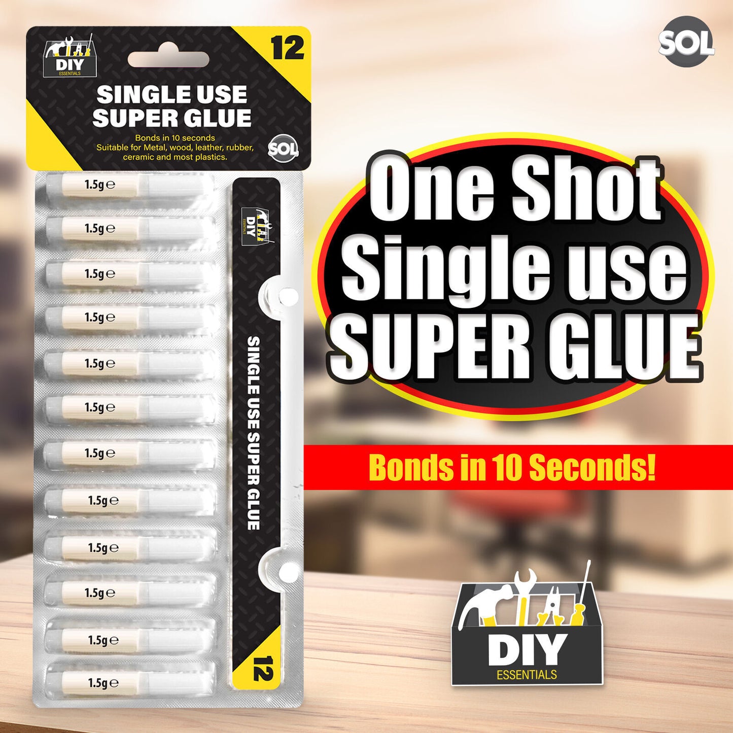 Super Glue | Extra Strong Premium Adhesive | 12 Pack