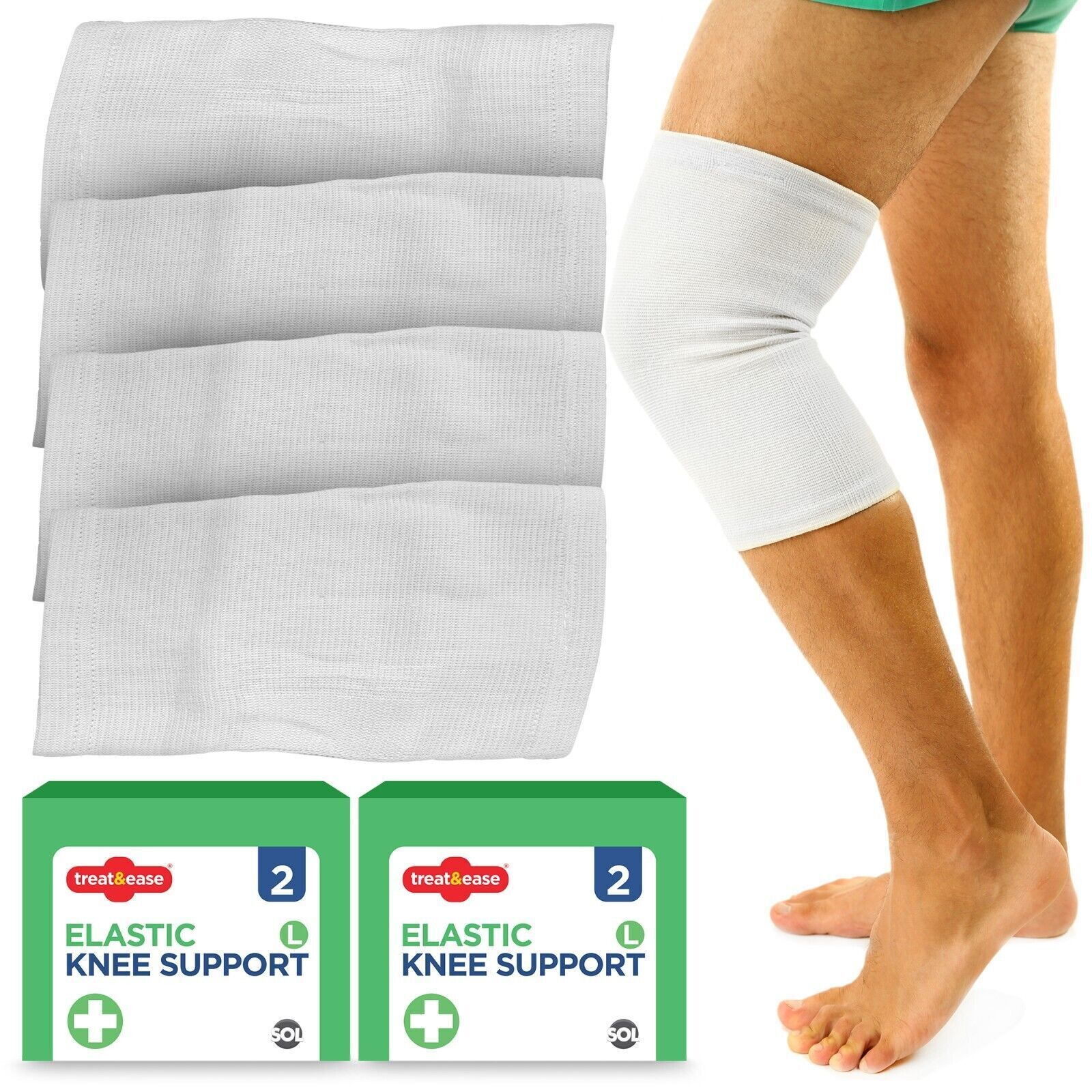 2-4PK Elastic Knee Support Bandage Compression Sleeve Wrap Pair For Pain Relief