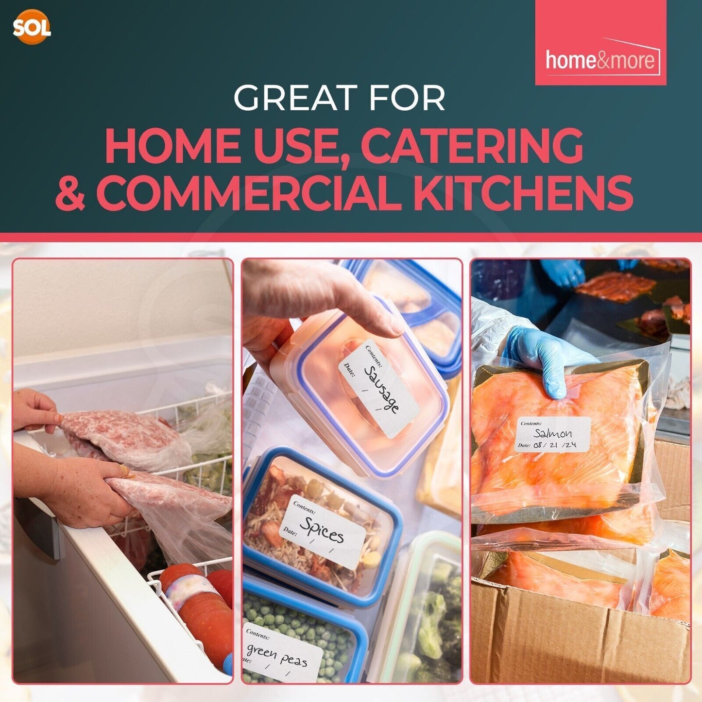 Easy Peel Food Freezer Labels | Removable Write-On Stickers | 150 Pack