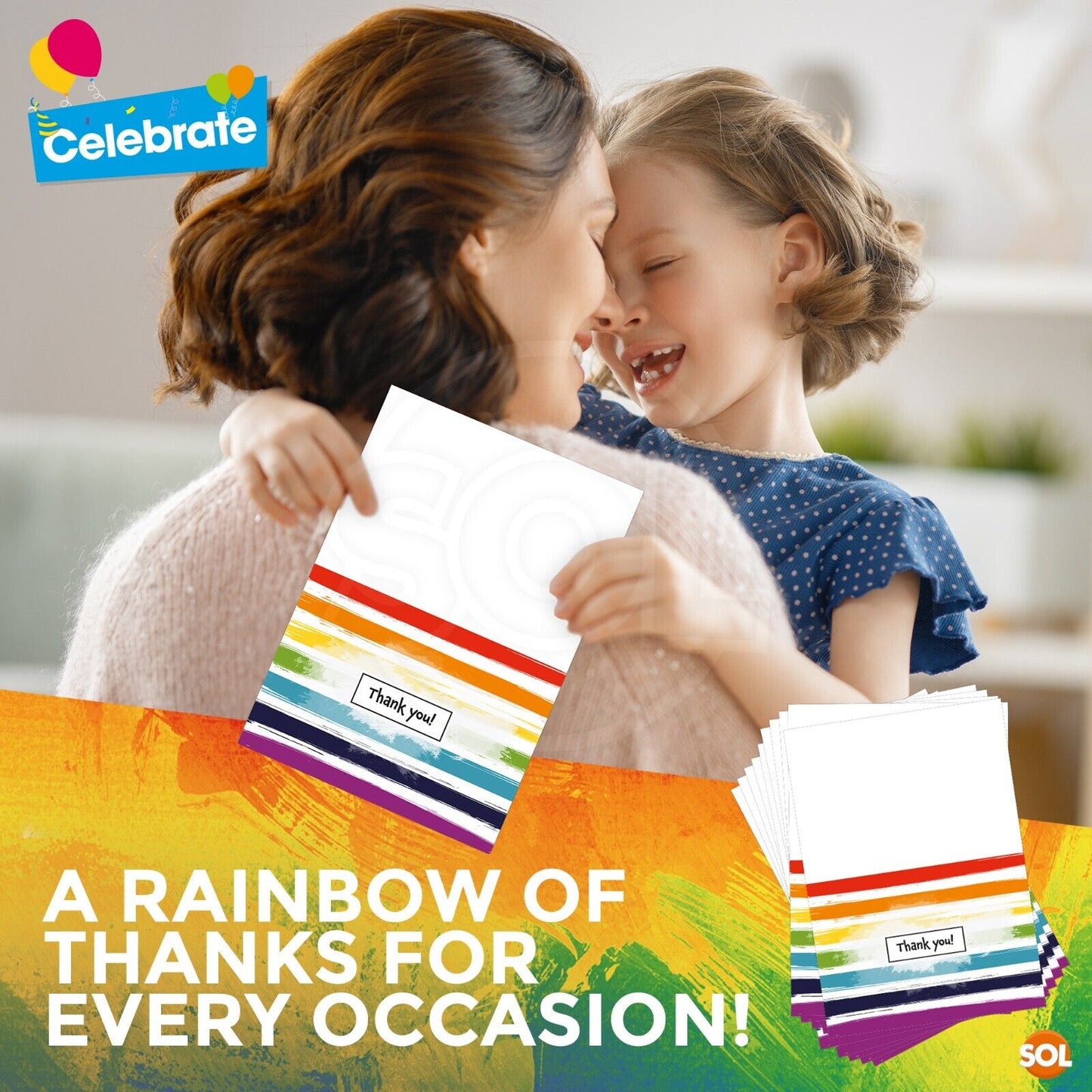 Thank You Cards Multi Pack A6 Notes with Envelopes | 18 Pack