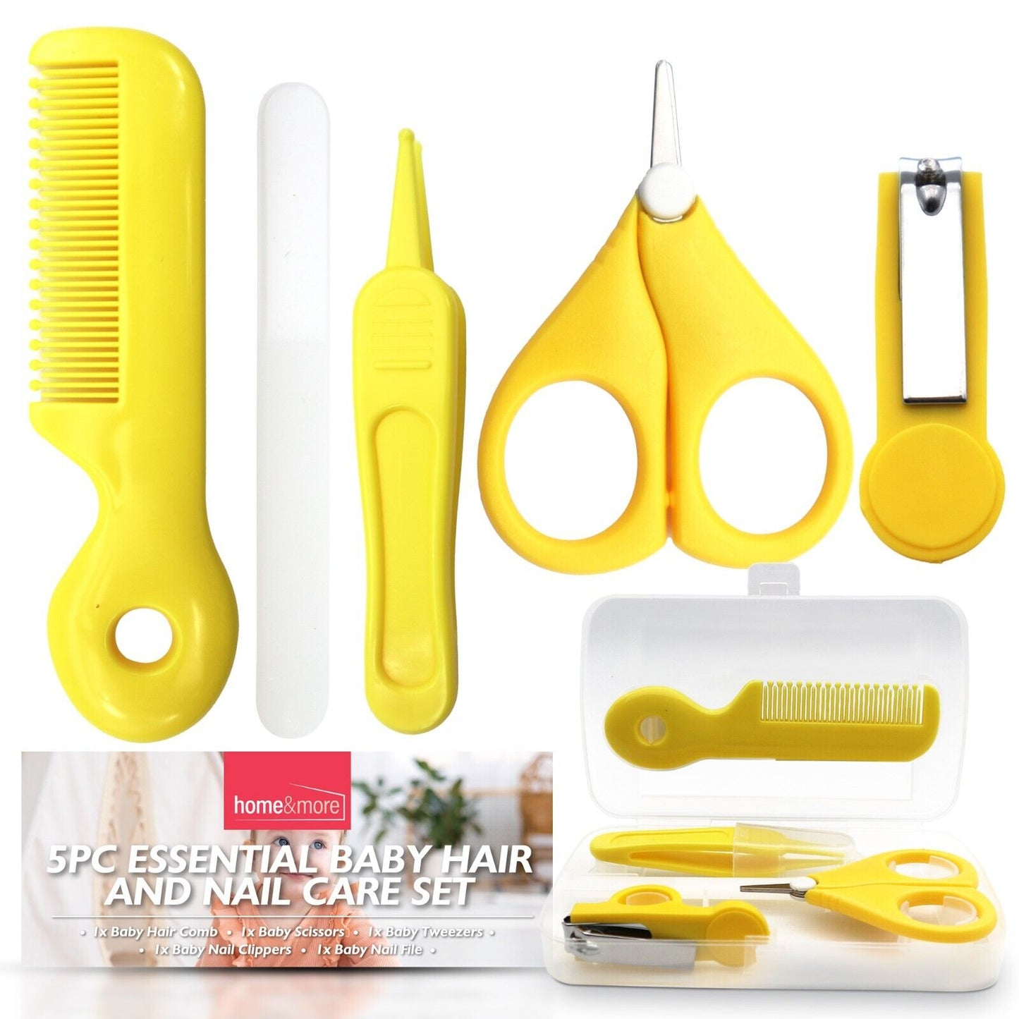 5PC Baby Grooming Set Kit Manicure Healthcare Scissors Nail Clippers File Comb