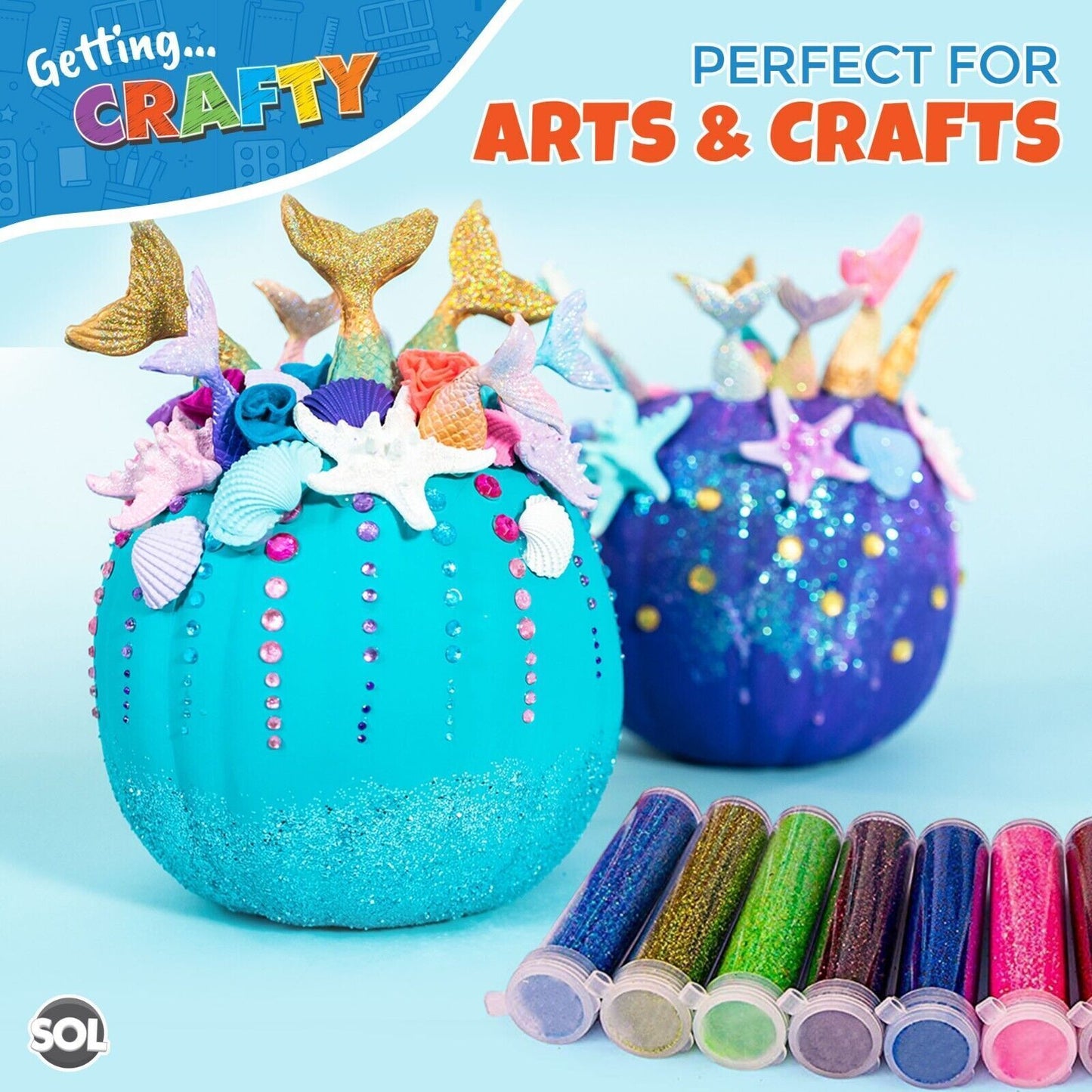 Glitter Tubes Assorted Colours | Shaker Pots Art & Craft | 20 Pack