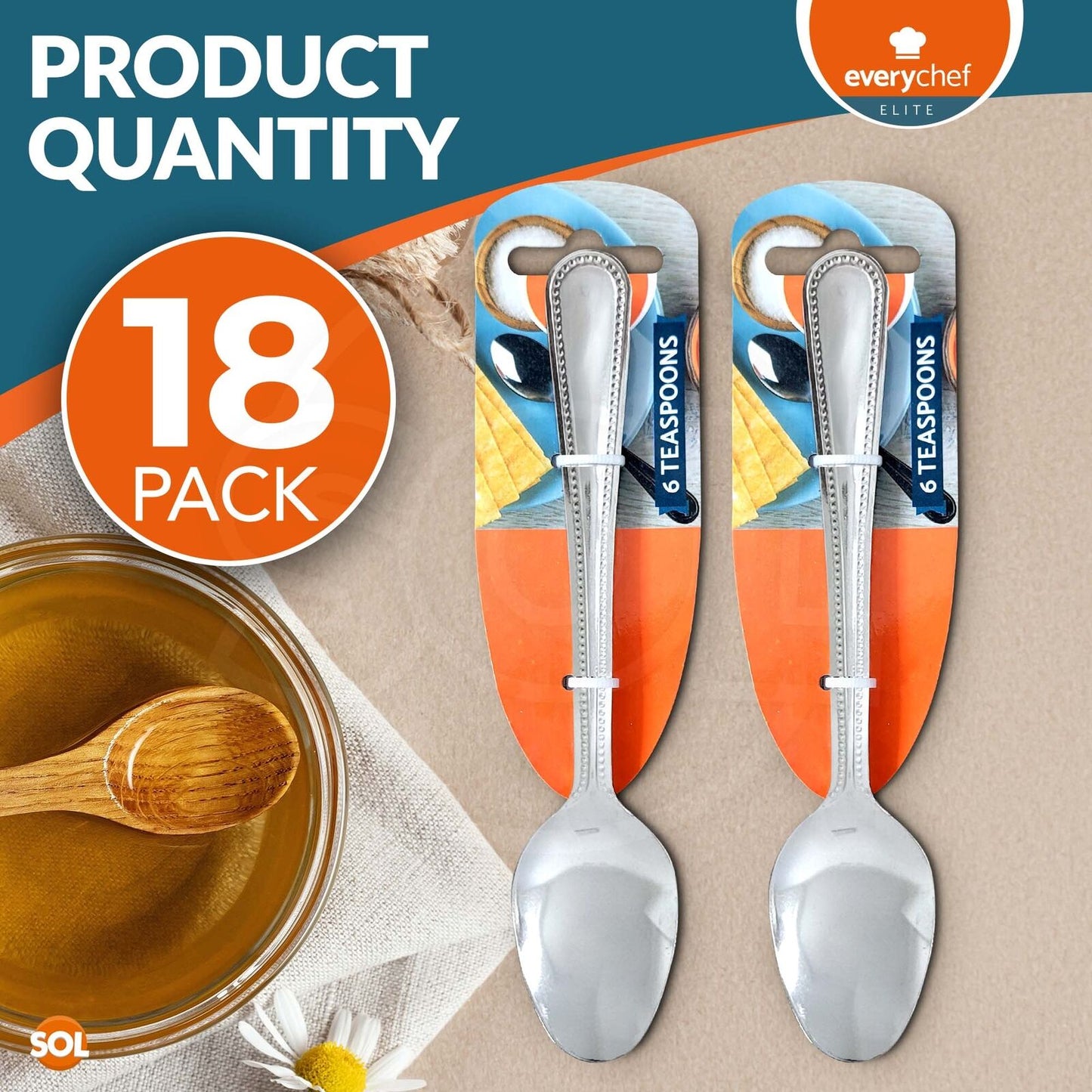 Stainless Steel Tea Spoons | Quality Cutlery Set | 6 Pack