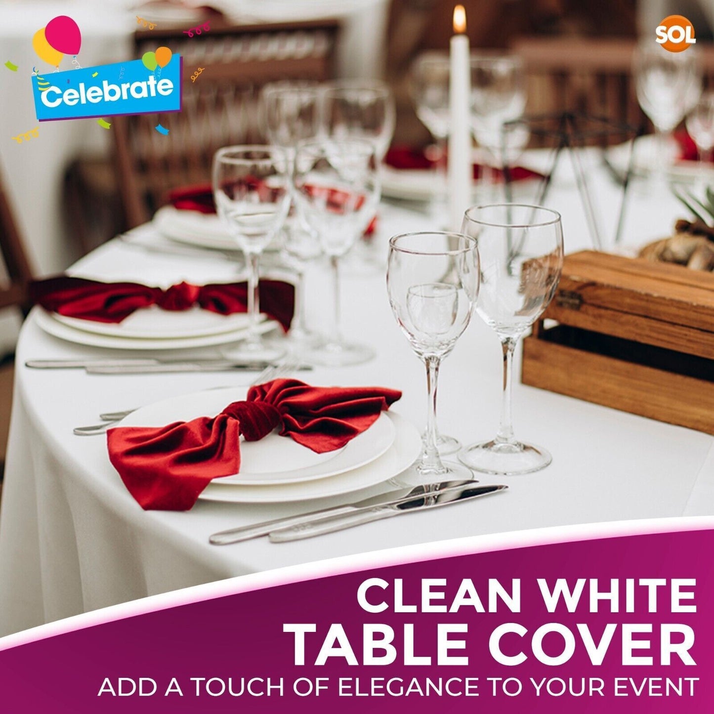 White Plastic Round Table Covers 140cm | Disposable Wipe Clean Party Cloth | 3 Pack