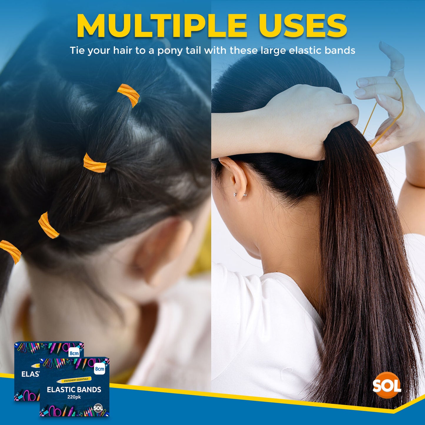 Natural Elastic Rubber Bands Size 18 | Strong Stretchy 80mm x 1.5mm | 215 Pack