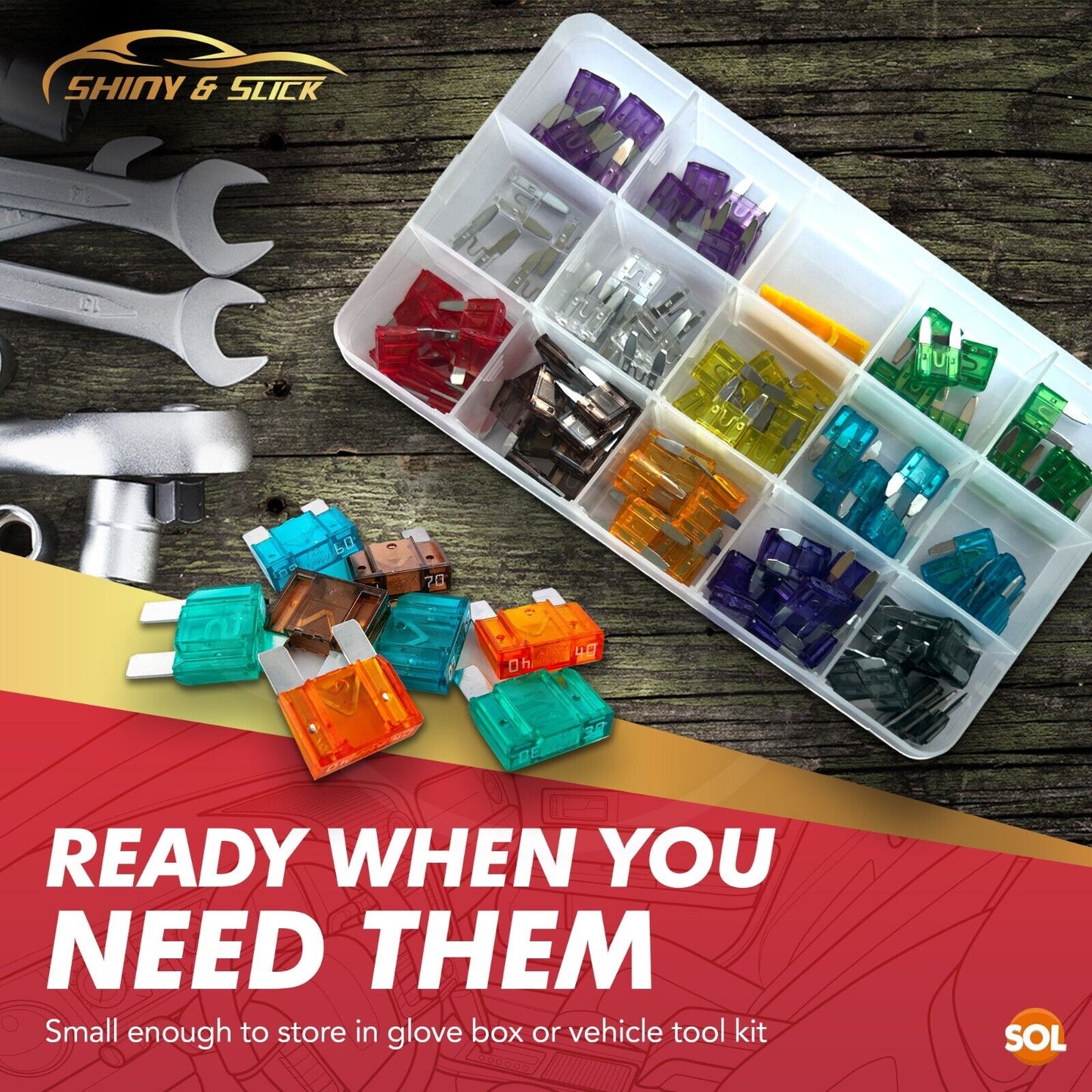 Mini Car Fuses 2-40A | Micro Blade Set with Puller | 120 Piece
