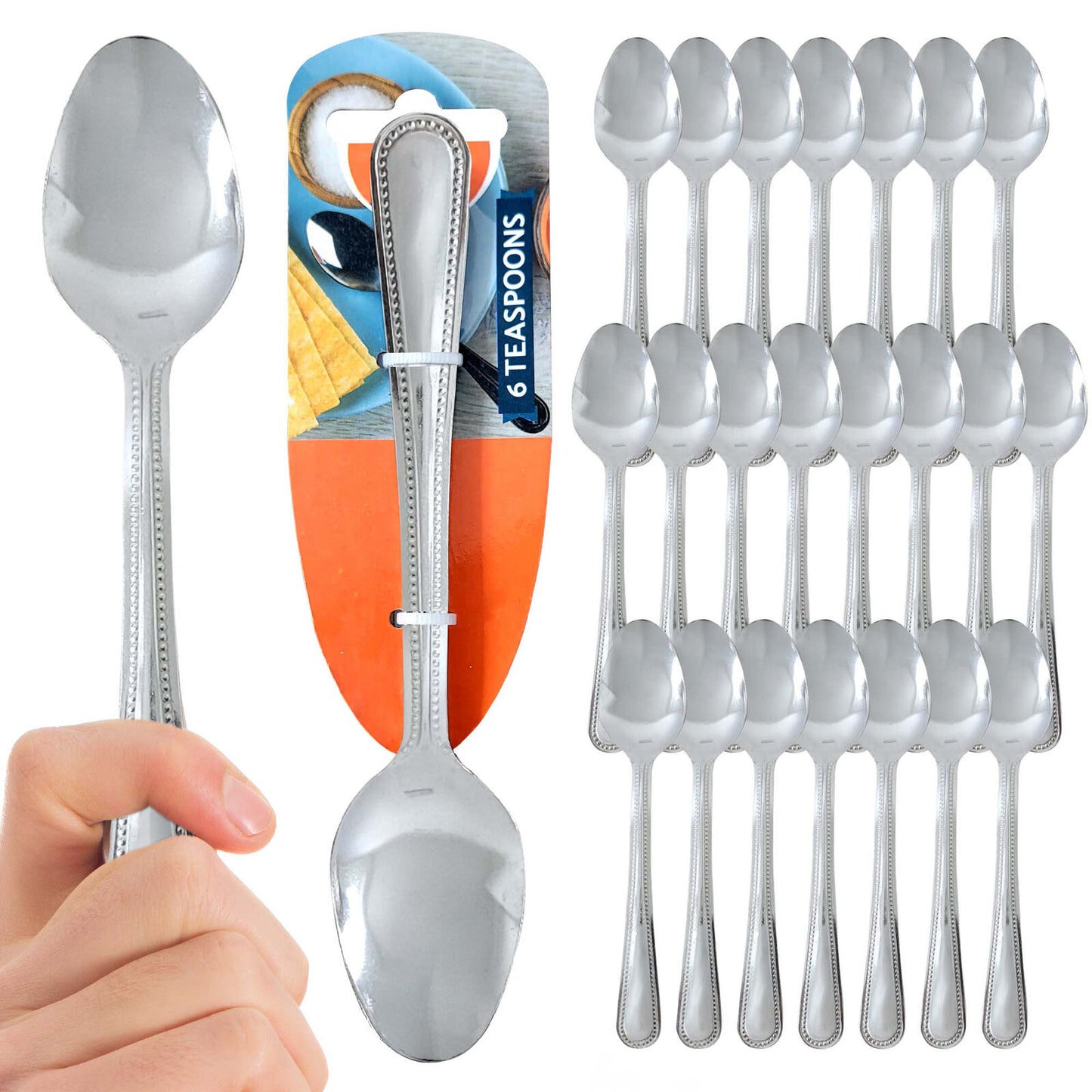 Stainless Steel Tea Spoons | Quality Cutlery Set | 6 Pack