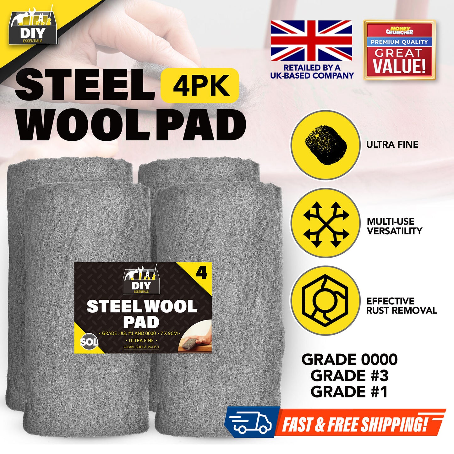 Steel Wire Wool Roll Ultra Fine | Rust & Polish | 1M