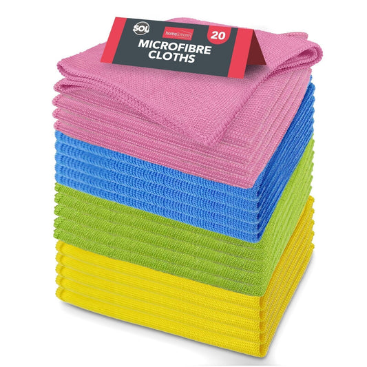 20-60pk Microfiber Cleaning Cloths Lint Free Microfibre Kitchen Polishing Towel