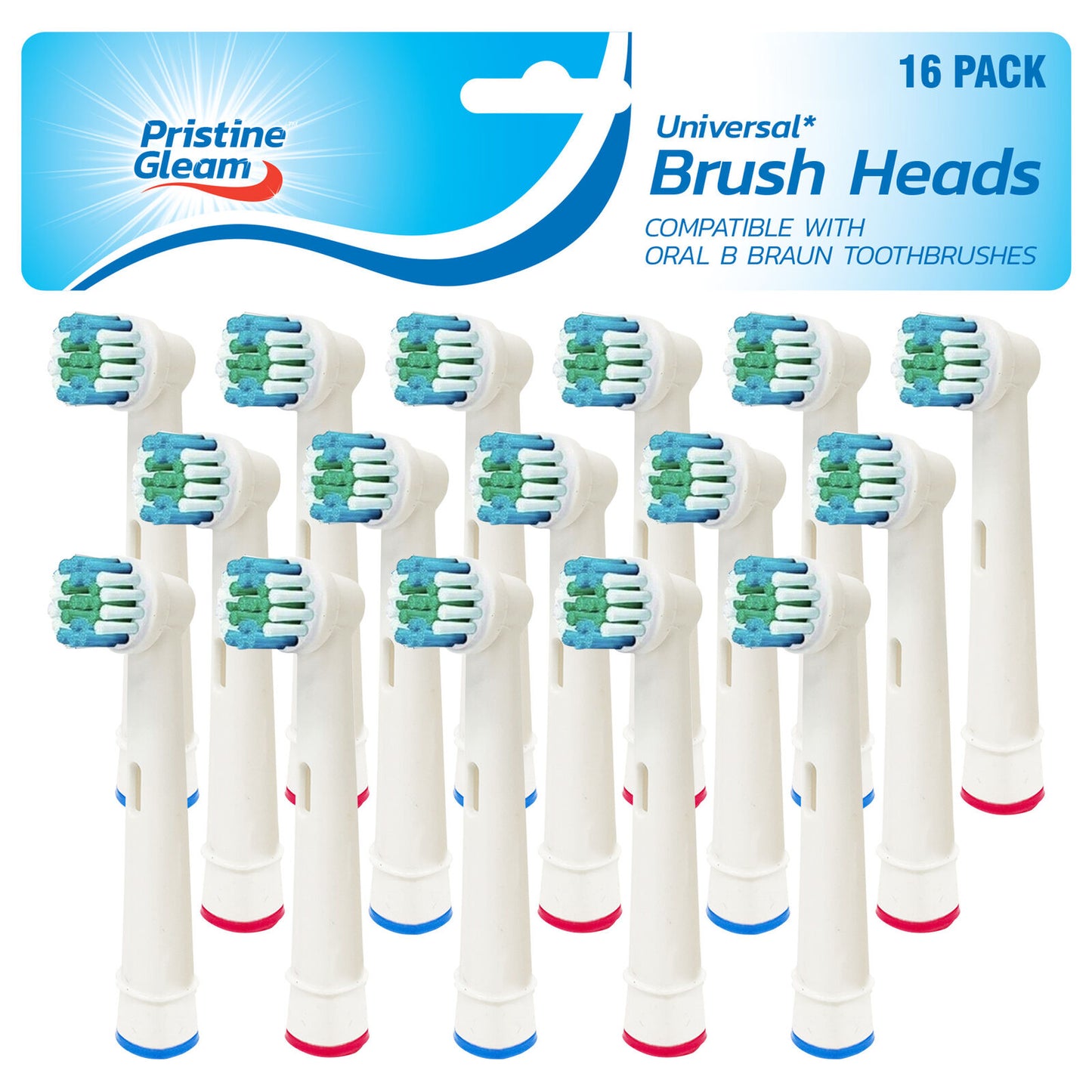 2-16pk Replacement Electric Toothbrush Heads Compatible with Oral B Braun Brush