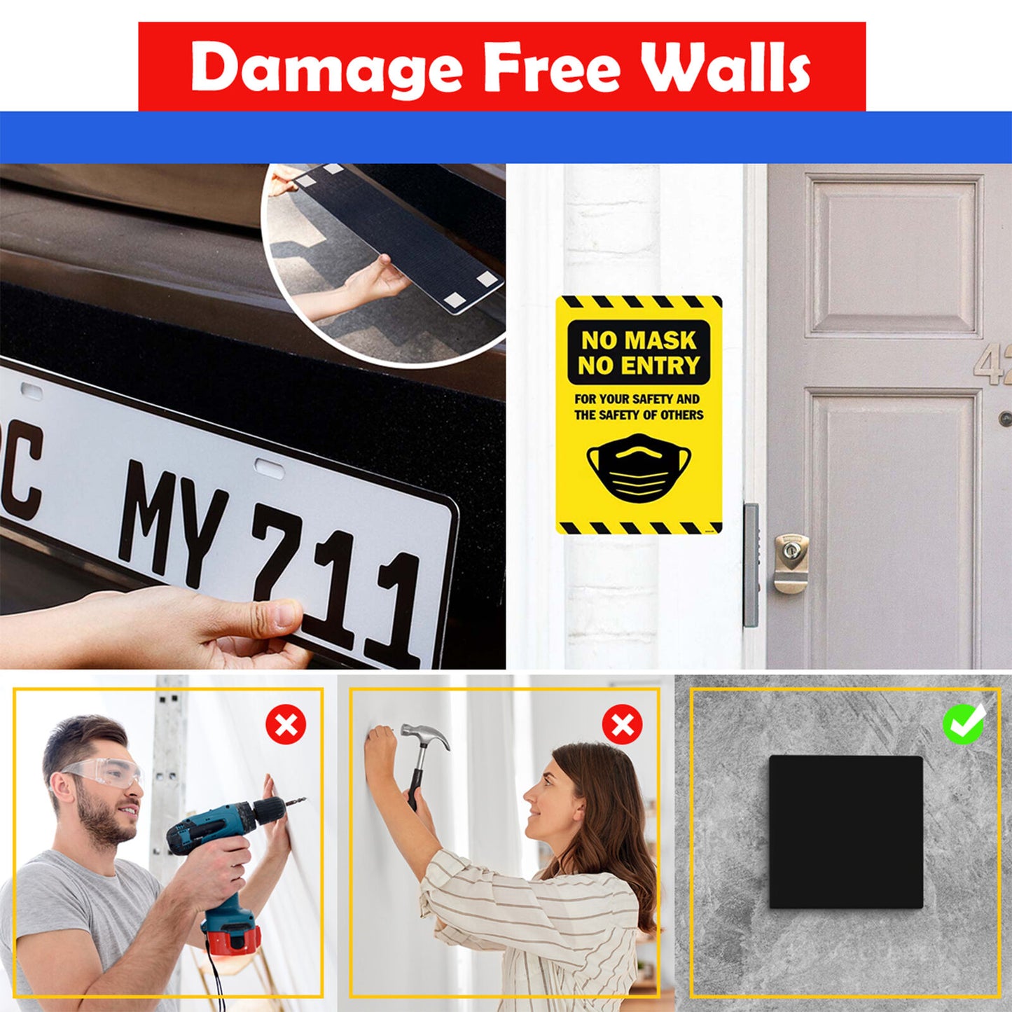 80-320 Exterior Sticky Pads | Strong Double Sided Self Adhesive Outdoor Mounting
