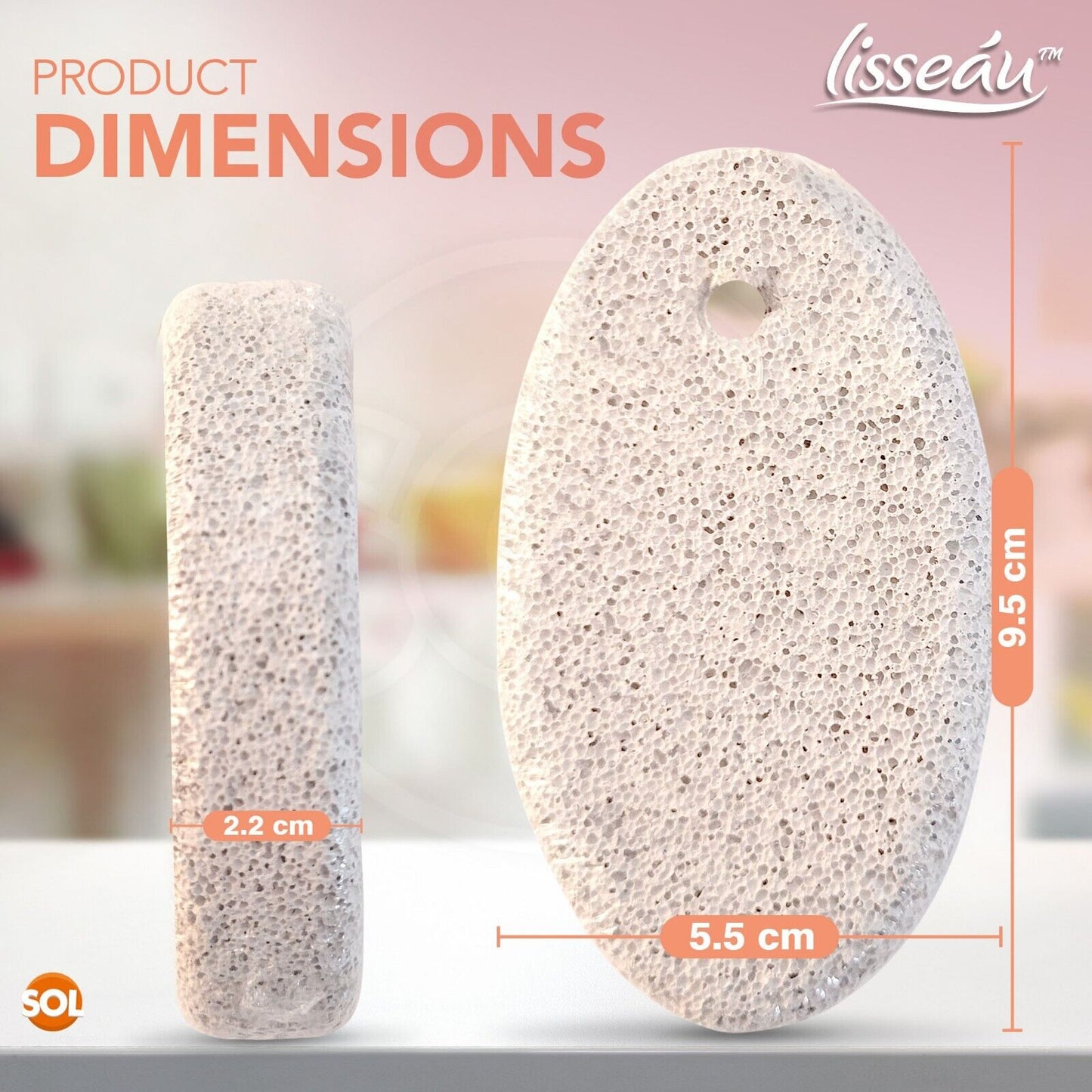 2pk Natural Pumice Stone For Feet | Hard Dead Skin Callus Remover Exfoliate Foot