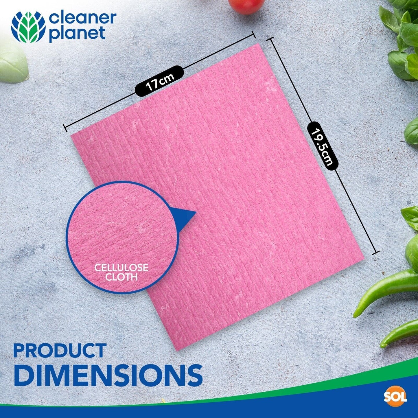 Sponge Cloths Absorbent Cellulose Kitchen Cleaning | 8 Pack