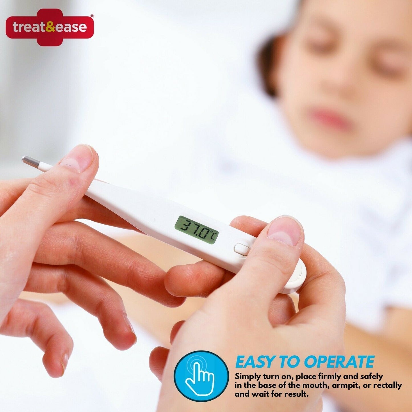 2pk Digital Thermometer Medical LCD Audible Alarm Baby Adult Oral Ear Body Fever
