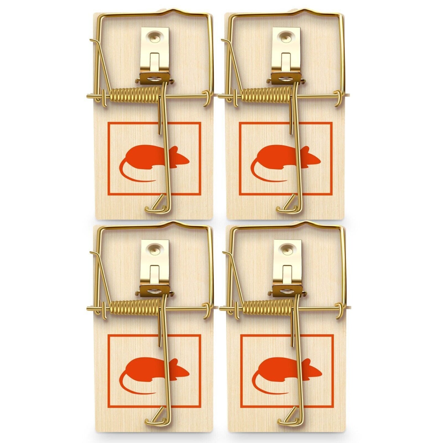 Wooden Mouse Traps | Reusable Rodent Pest Control | 4 Pack