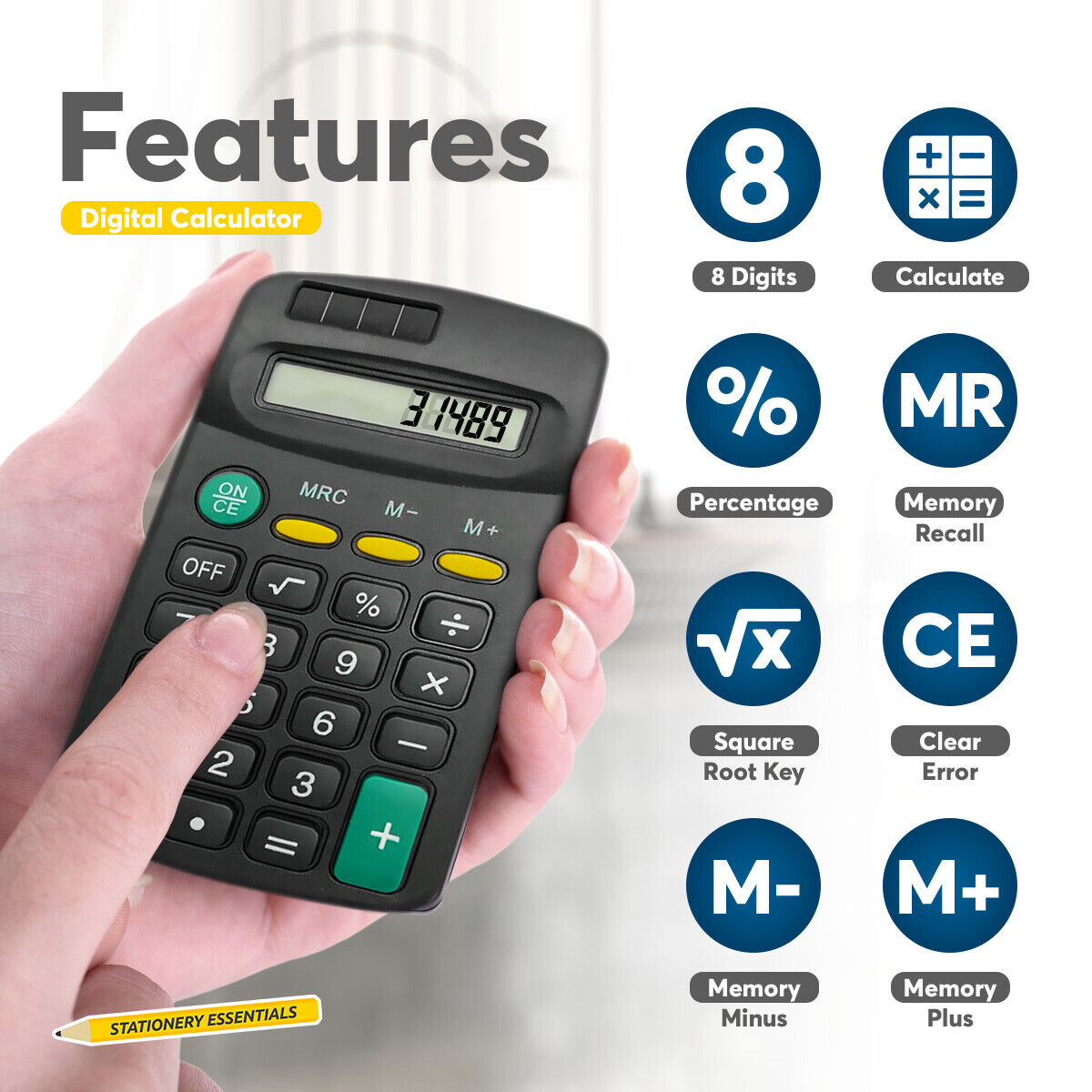 2-20 Mini Pocket Calculator Small| 8 Digit Display Office Home School Stationery