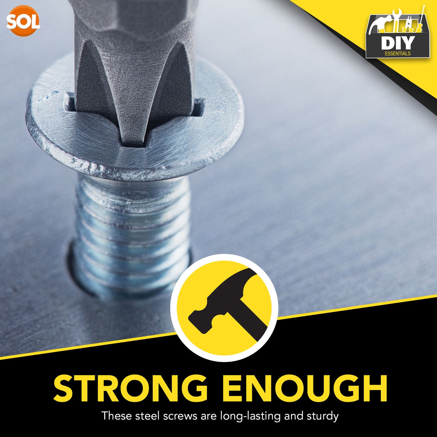 Steel Wood Screws Assorted | DIY, Carpentry & Home | 110 Pack
