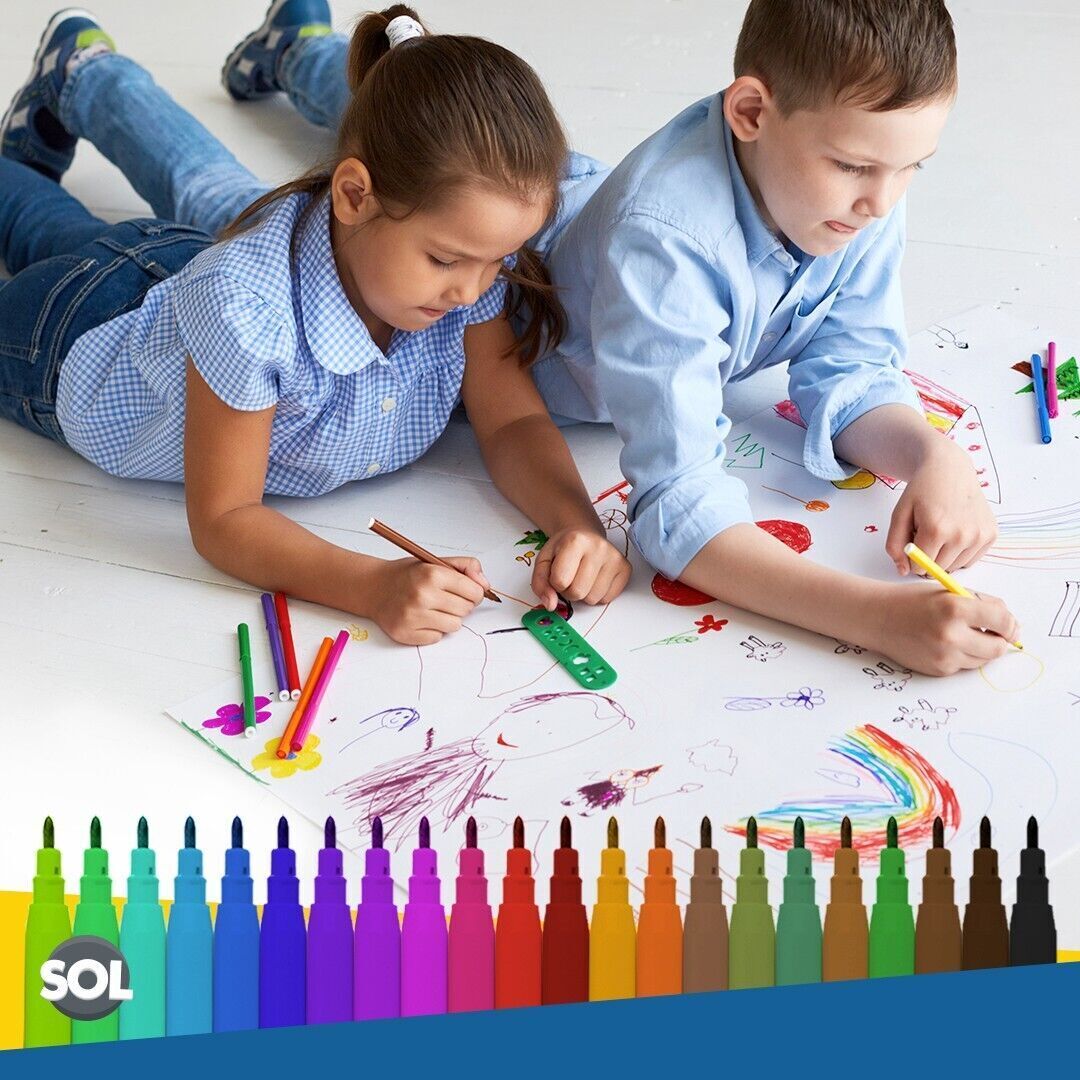 Felt Tip Pens Set | Fine Fibre Drawing Markers | 25 Pack