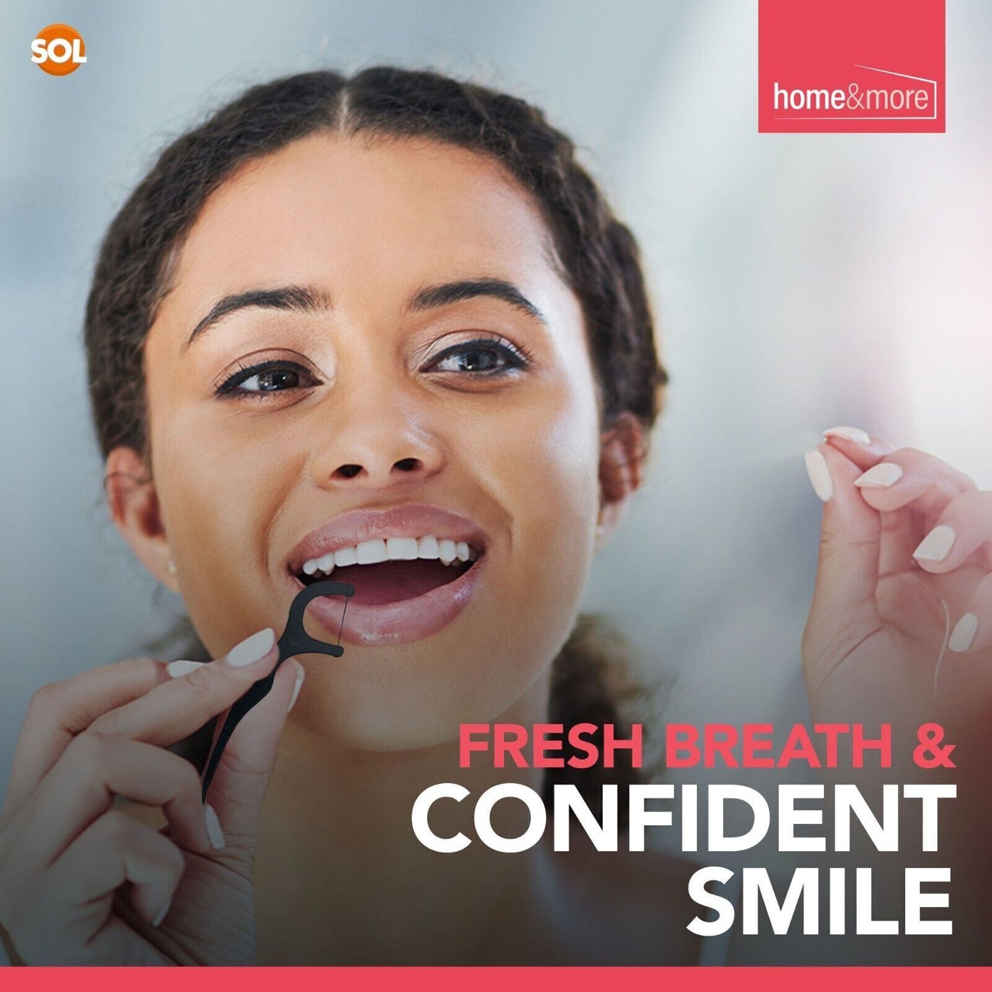 Charcoal Dental Floss Sticks | Oral Care Tooth Picks | 80 Pack