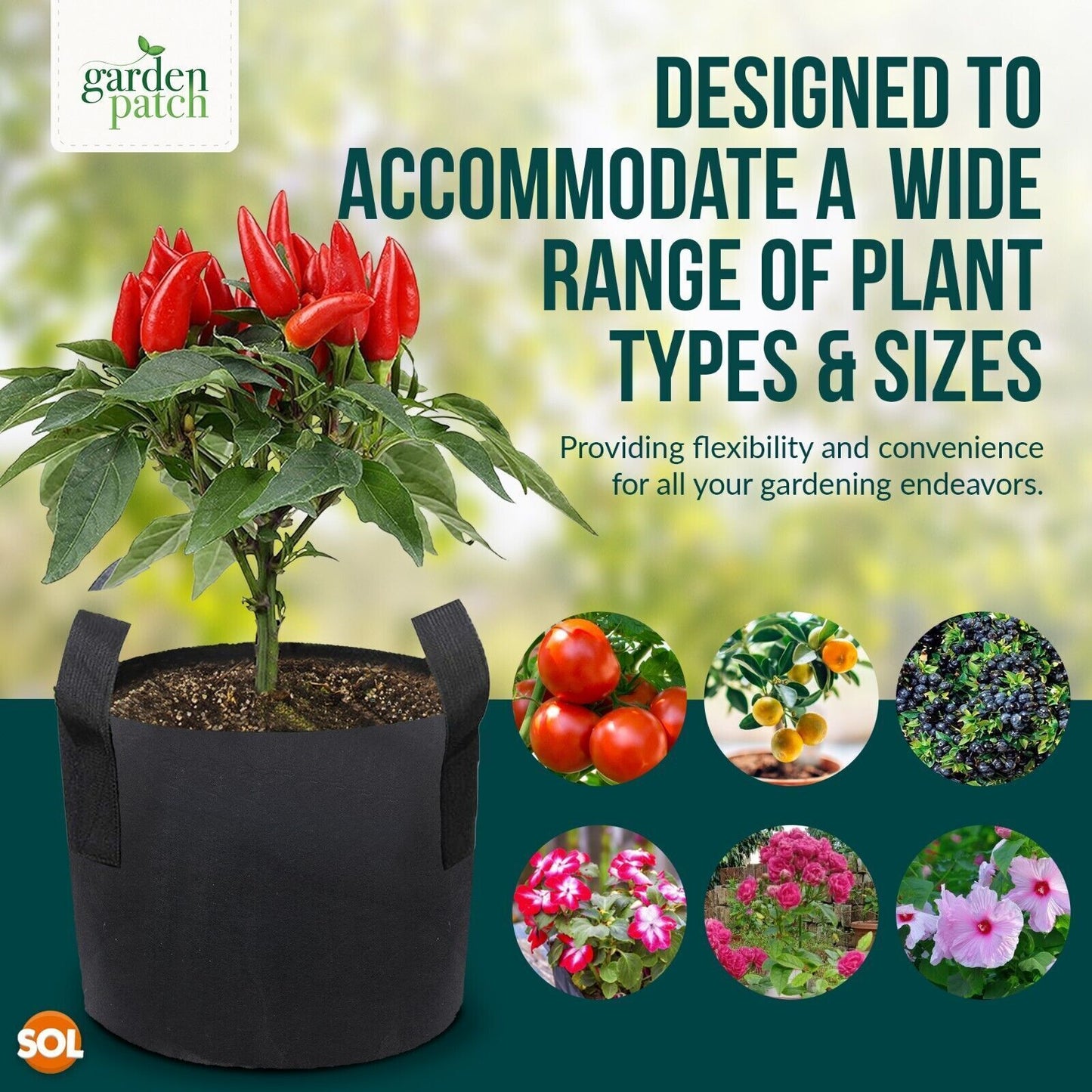 Fabric Grow Bag | Breathable 17L Potato Vegetable Planter