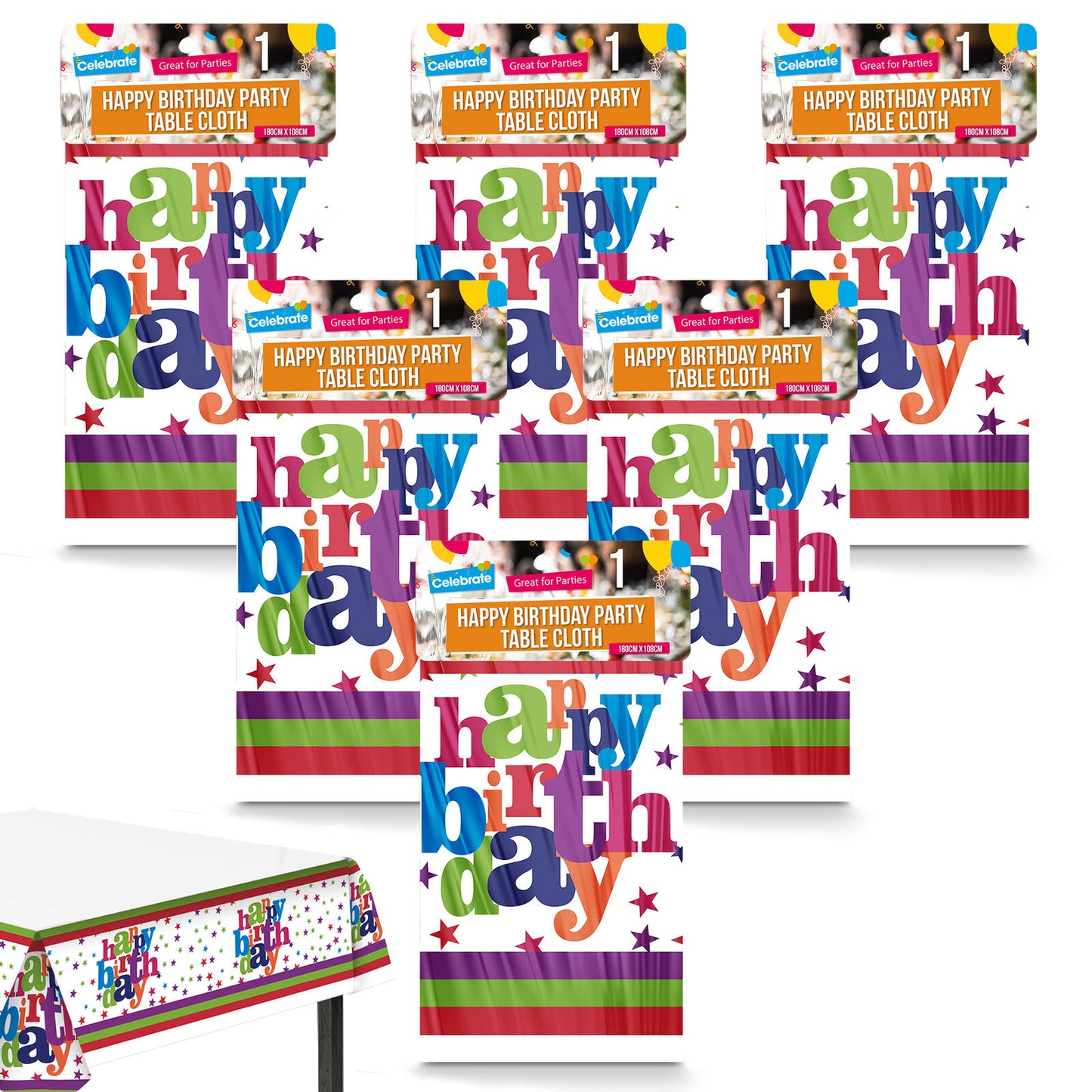 3-9 Birthday Table Cloths Covers Rectangular Plastic Wipe Clean Party Tablecloth