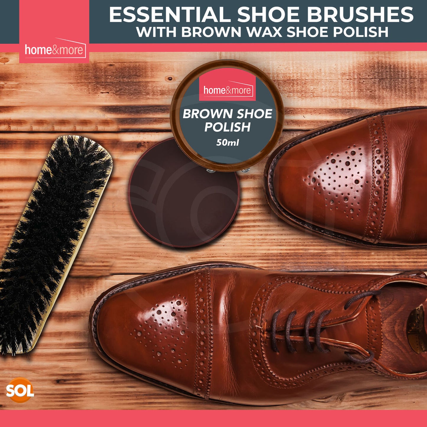Shoe Brush Set | Leather Shoe Polish Brushes for Black & Brown Shoes | 2 Pack