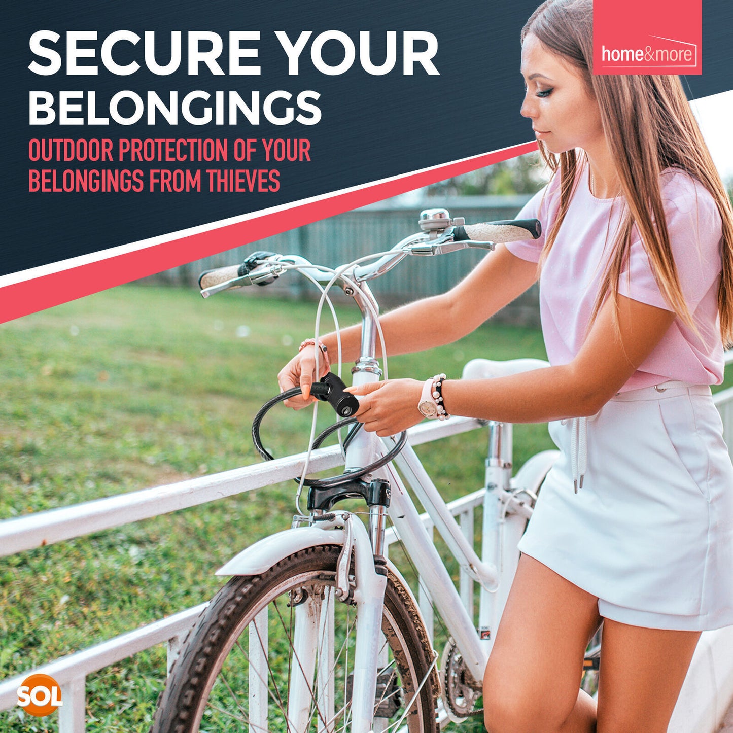 Bike Lock Cable with Keys 650mm | Steel Bicycle Security | 2 Pack